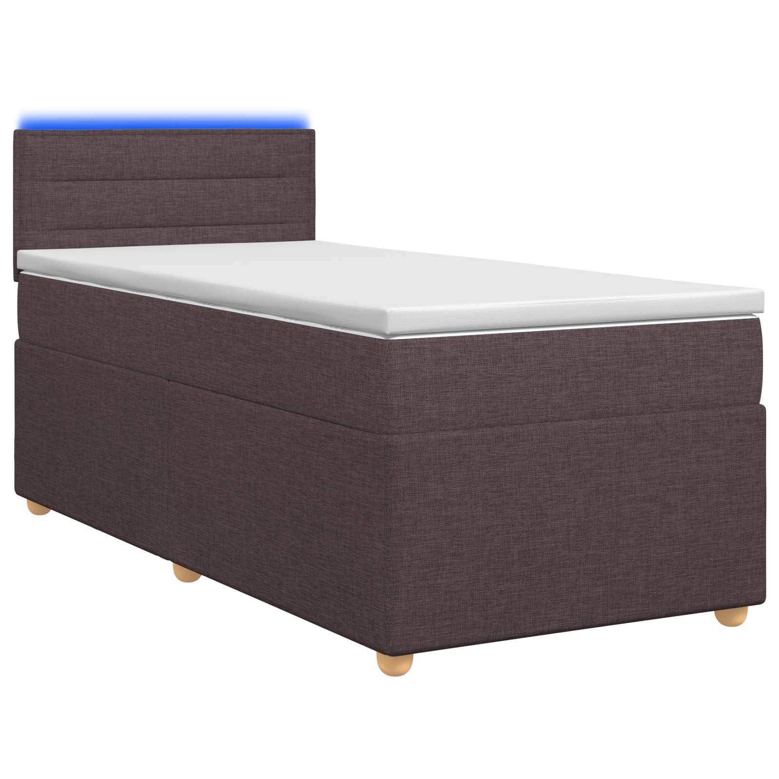 Κρεβάτι box spring με στρώμα Σκούρο Καφέ 90 x 200 cm Ύφασμα