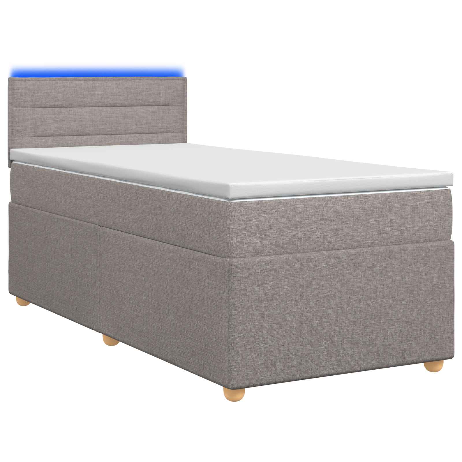 Κρεβάτι box spring με στρώμα Taupe 90 x 200 cm Ύφασμα - Pakobazaar