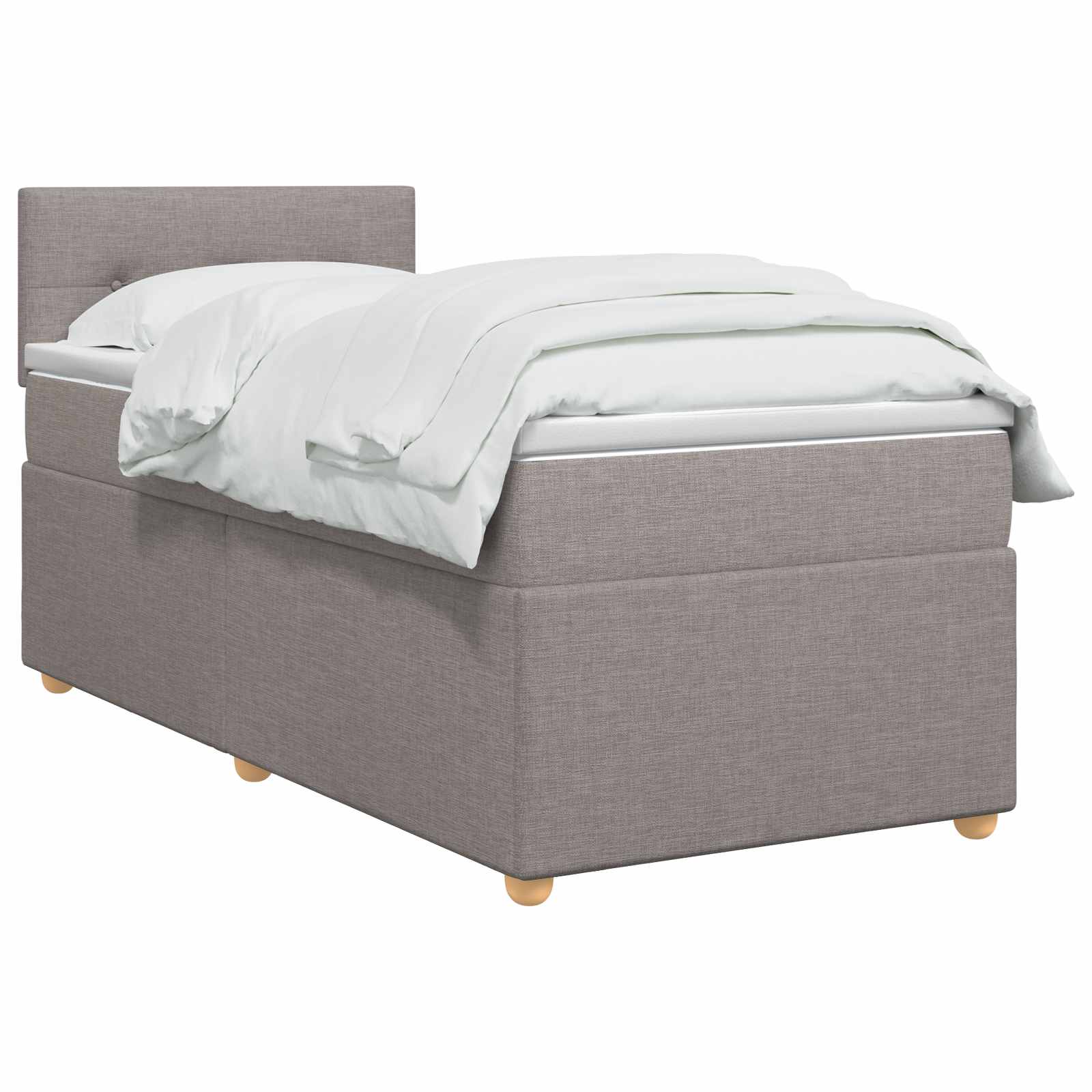 Κρεβάτι box spring με στρώμα Taupe 90 x 200 cm Ύφασμα - Pakobazaar
