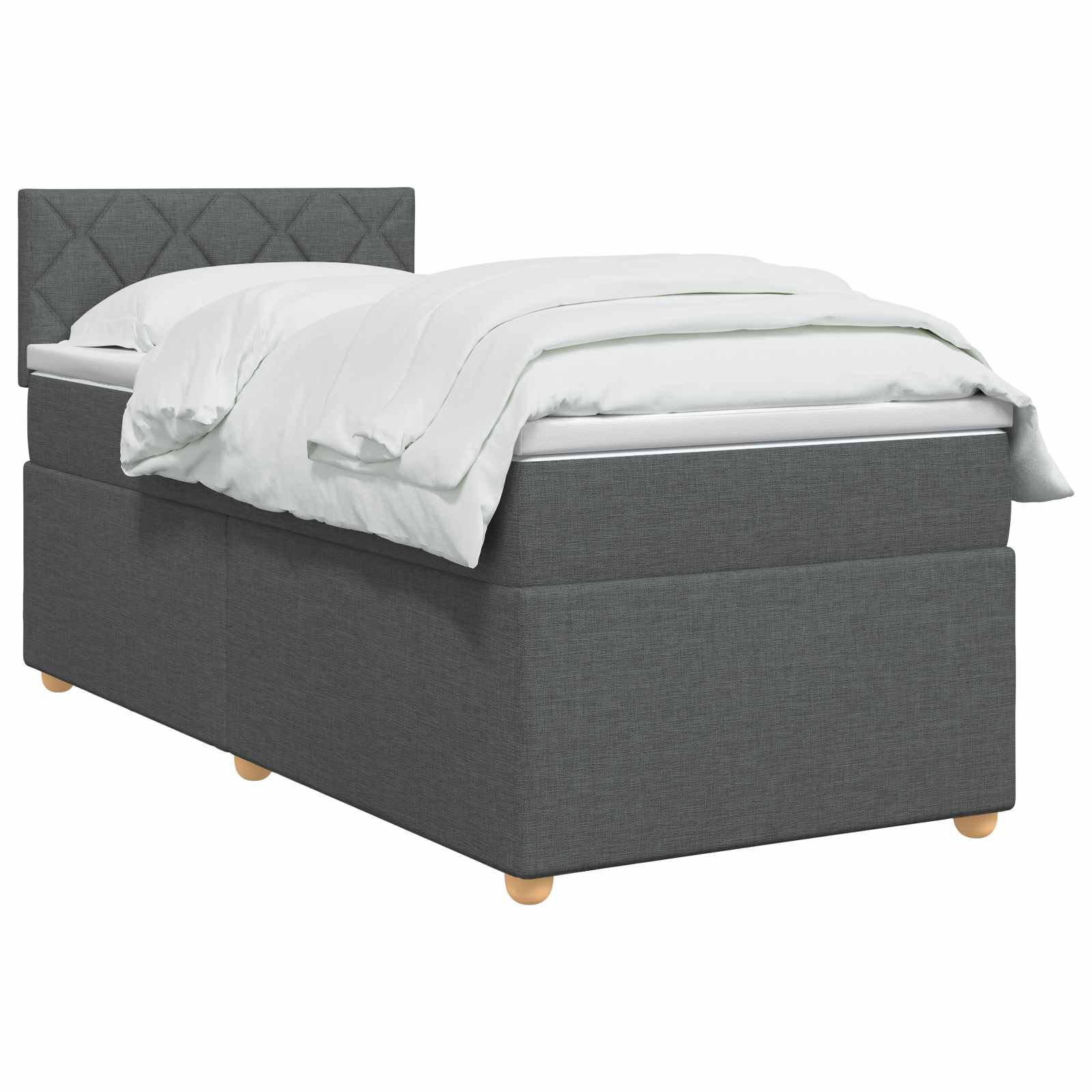 Κρεβάτι box spring με στρώμα Σκούρο Γκρι 90 x 200 cm Ύφασμα