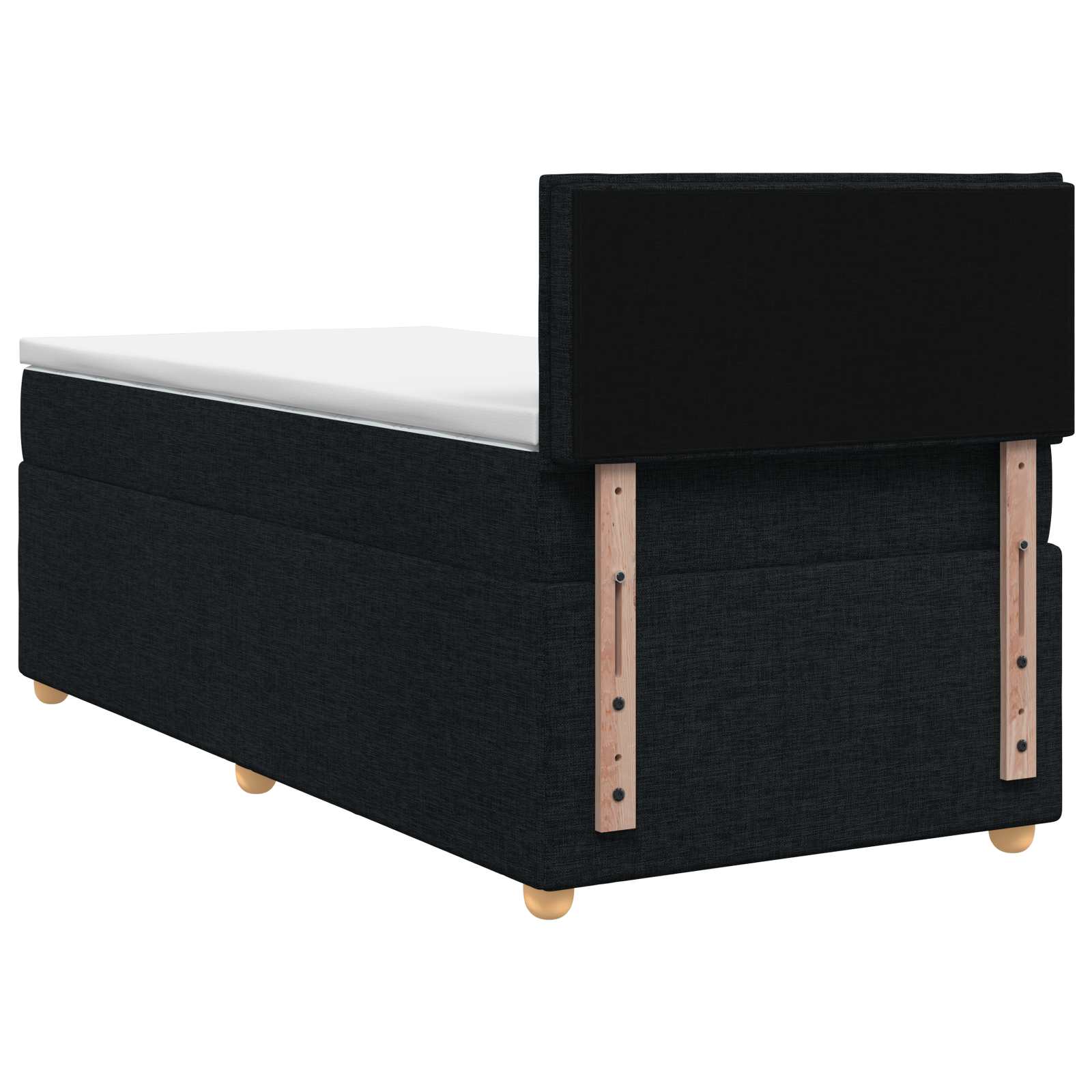 Κρεβάτι box spring με στρώμα Μαύρο 100 x 200 cm Ύφασμα - Pakobazaar