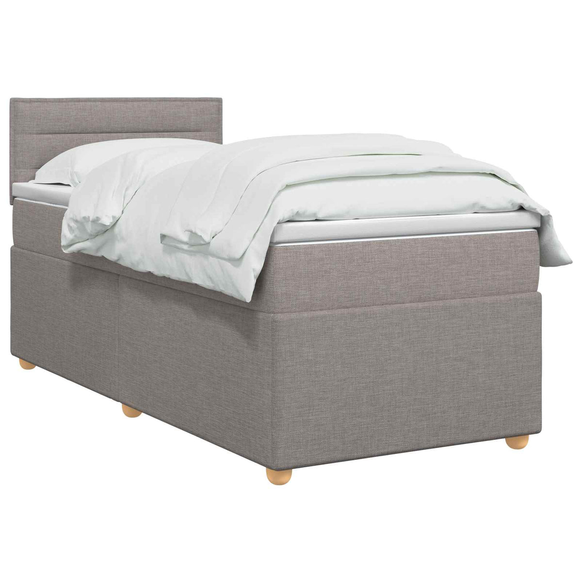 Κρεβάτι box spring με στρώμα Taupe 100 x 200 cm Ύφασμα - Pakobazaar