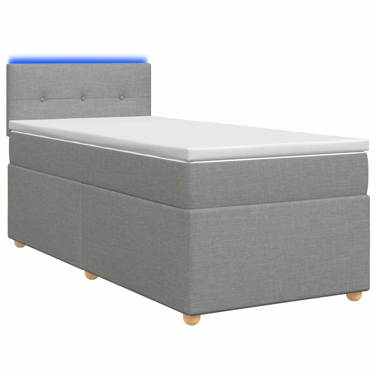 Κρεβάτι box spring με στρώμα Ανοιχτό γκρι 100 x 200 cm Ύφασμα