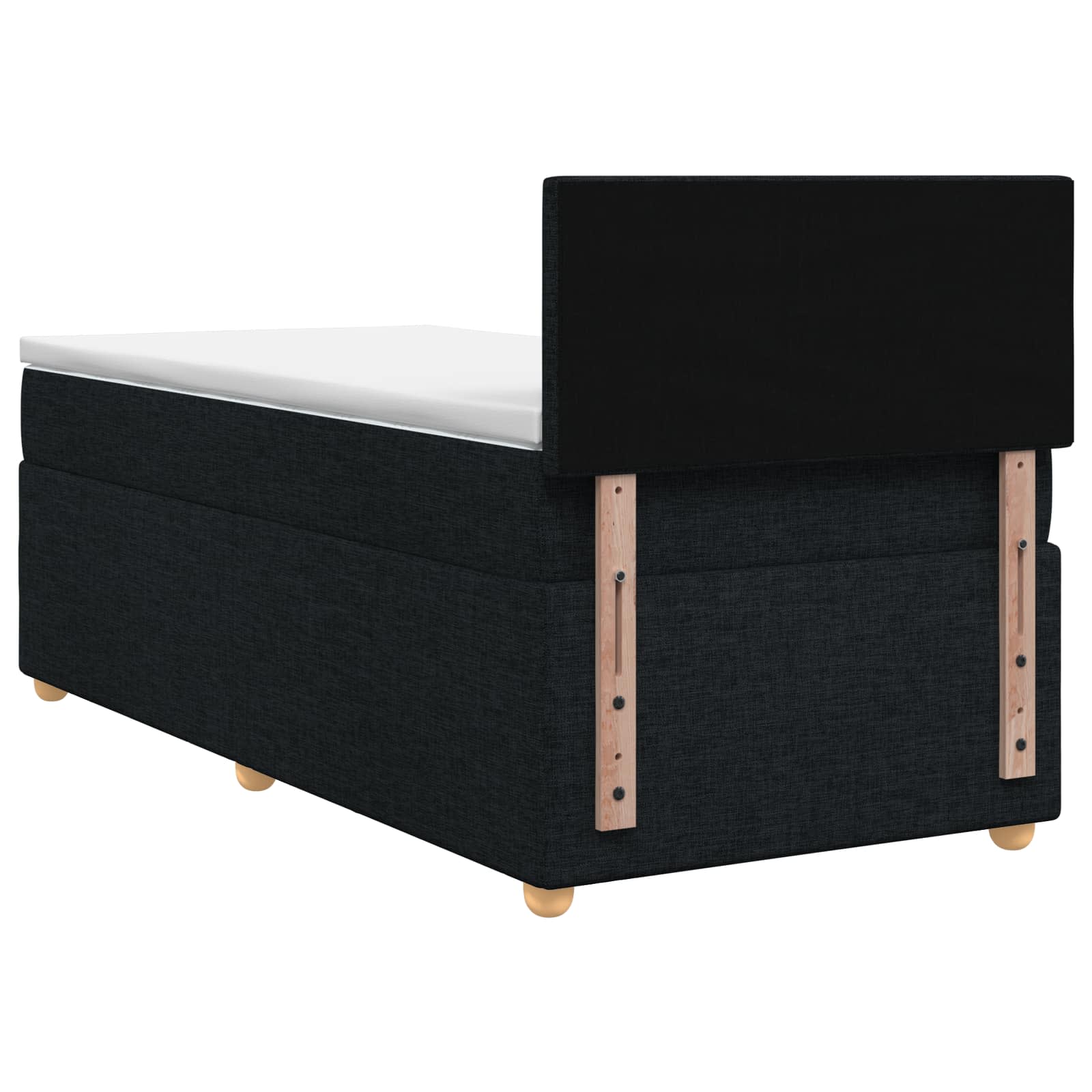 Κρεβάτι box spring με στρώμα Μαύρο 100 x 200 cm Ύφασμα - Pakobazaar