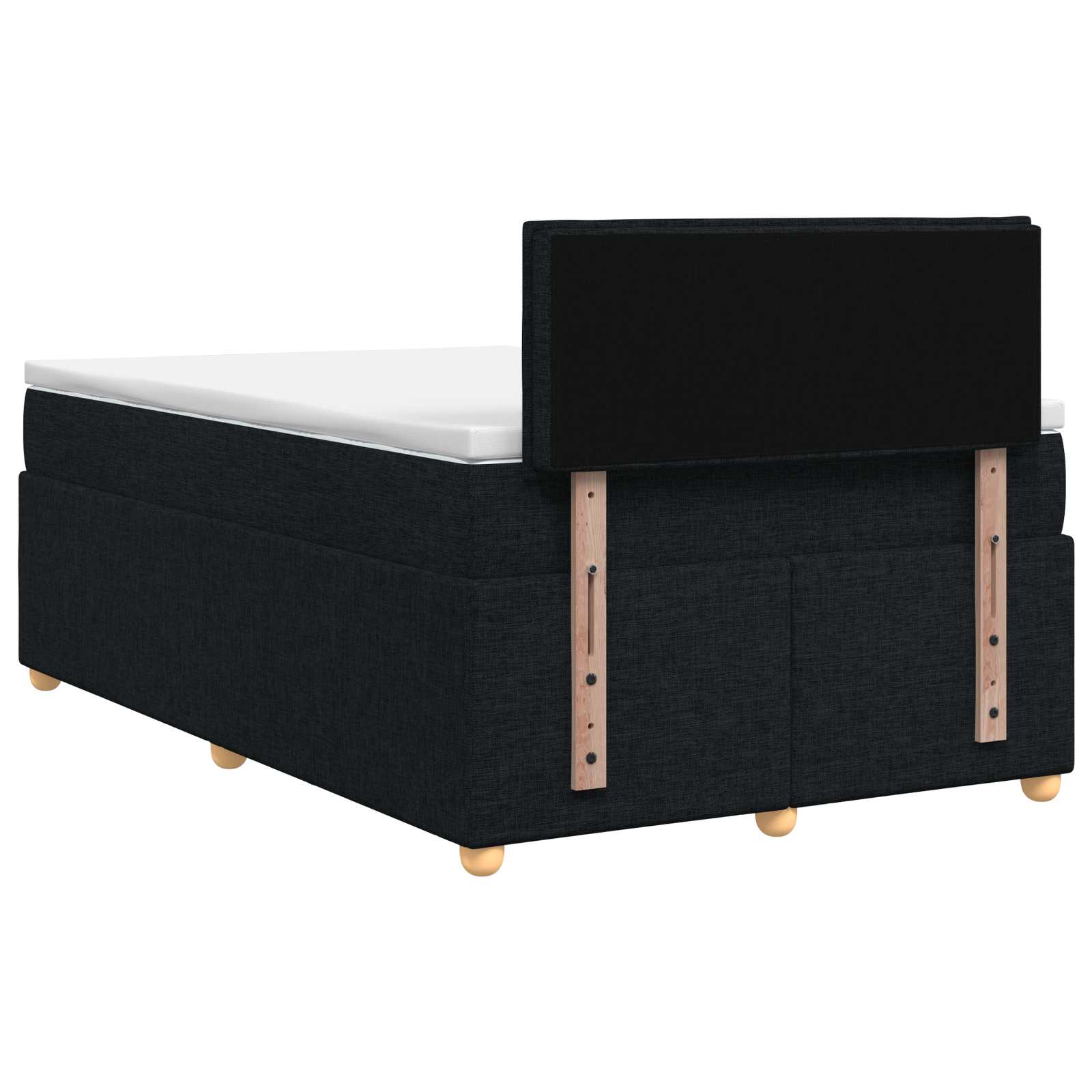 Κρεβάτι box spring με στρώμα Μαύρο 120 x 190 cm Ύφασμα