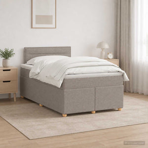 Κρεβάτι box spring με στρώμα Taupe 120 x 190 cm Ύφασμα - Pakobazaar