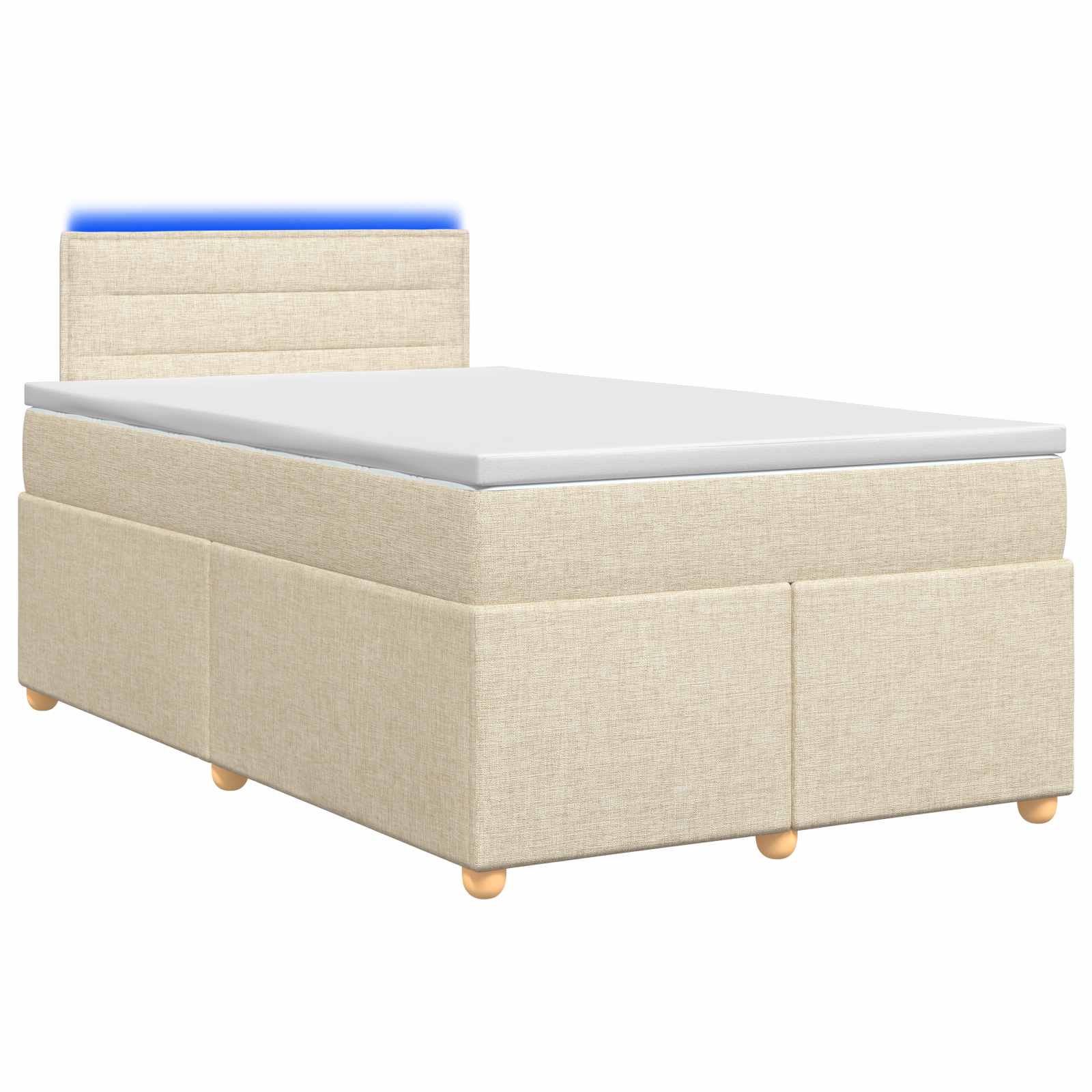 Κρεβάτι box spring με στρώμα Κρεμ 120 x 190 cm Ύφασμα