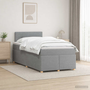 Κρεβάτι box spring με στρώμα Ανοιχτό γκρι 120 x 190 cm Ύφασμα