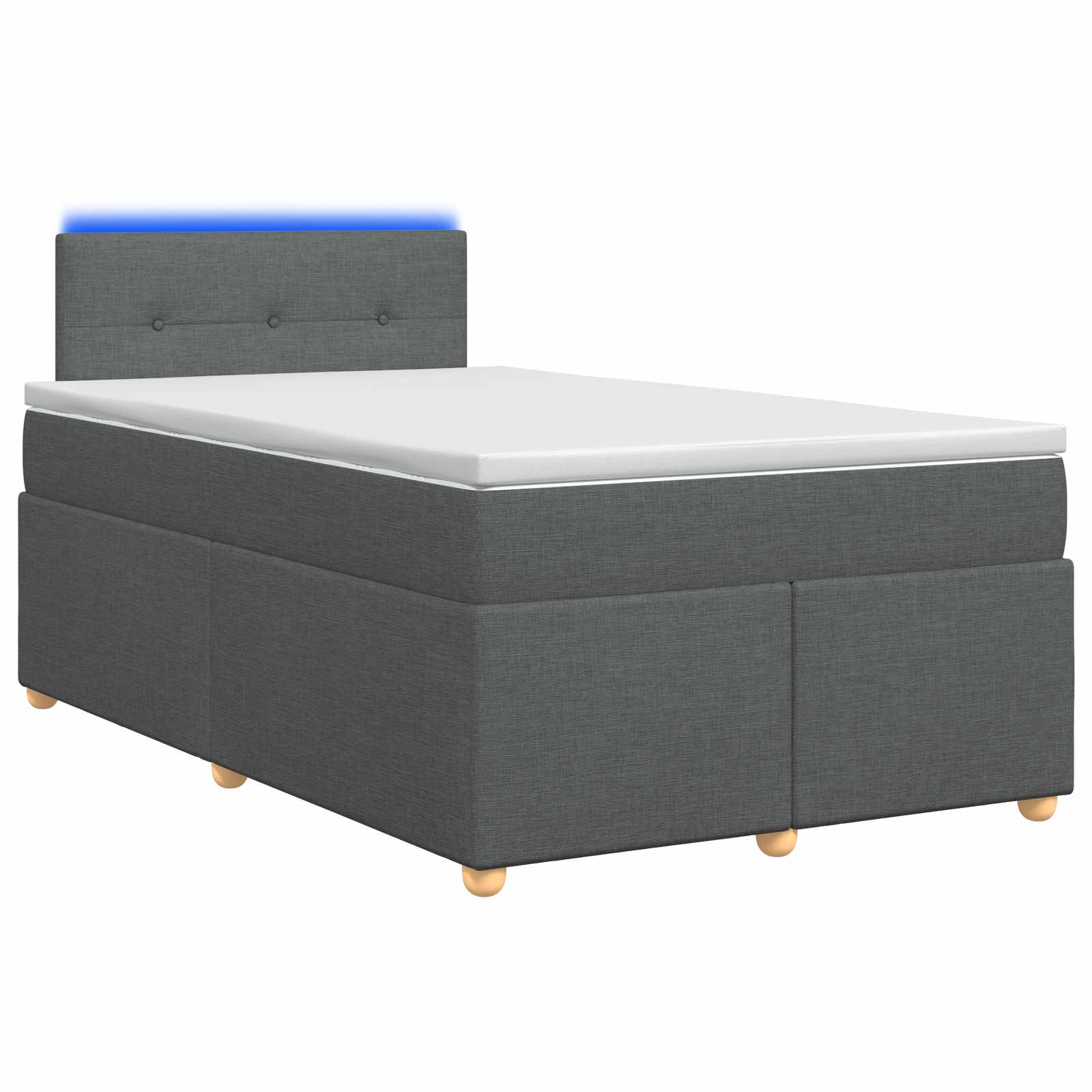 Κρεβάτι box spring με στρώμα Σκούρο Γκρι 120 x 190 cm Ύφασμα