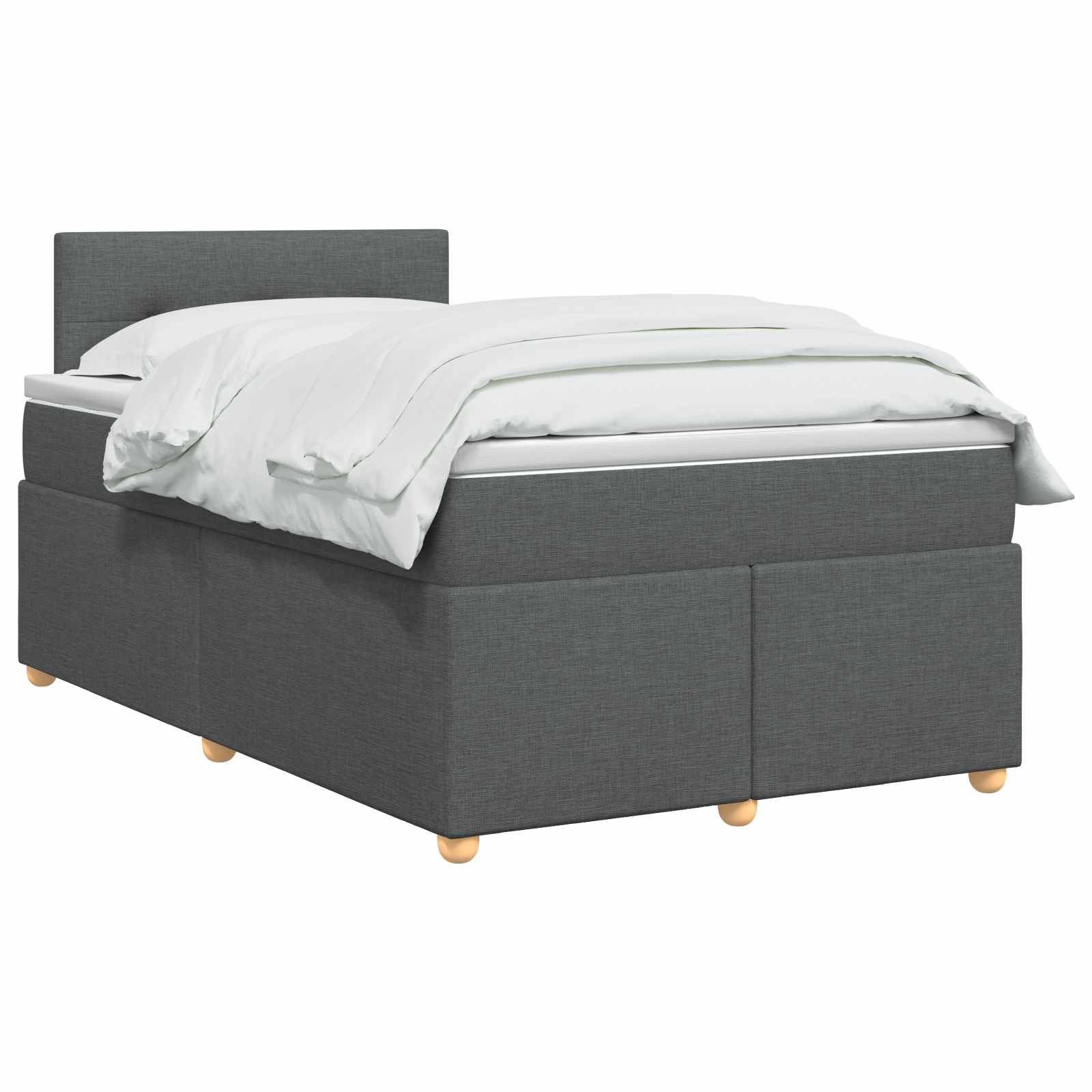 Κρεβάτι box spring με στρώμα Σκούρο Γκρι 120 x 190 cm Ύφασμα