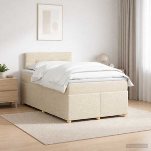 Κρεβάτι box spring με στρώμα Κρεμ 120 x 190 cm Ύφασμα