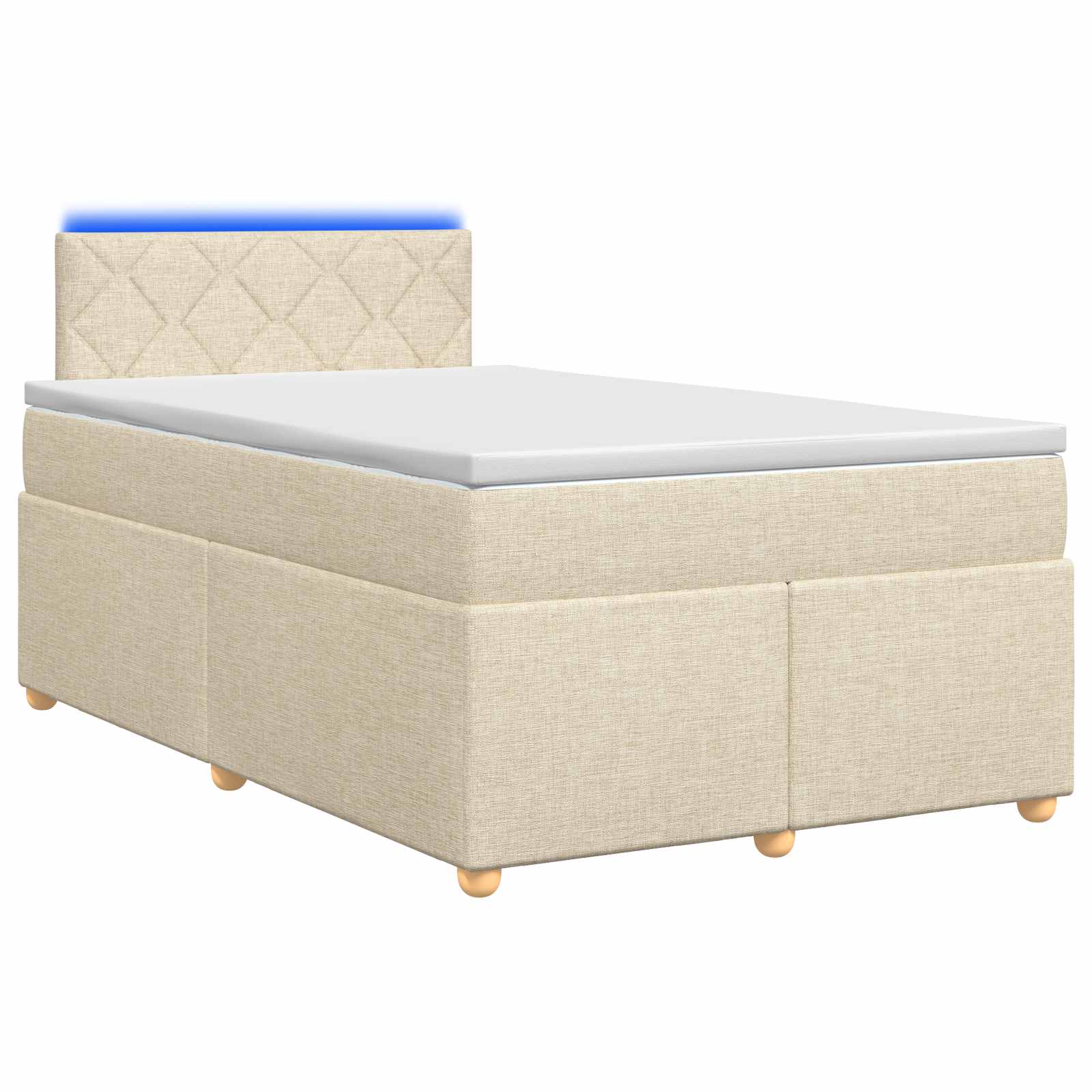 Κρεβάτι box spring με στρώμα Κρεμ 120 x 190 cm Ύφασμα