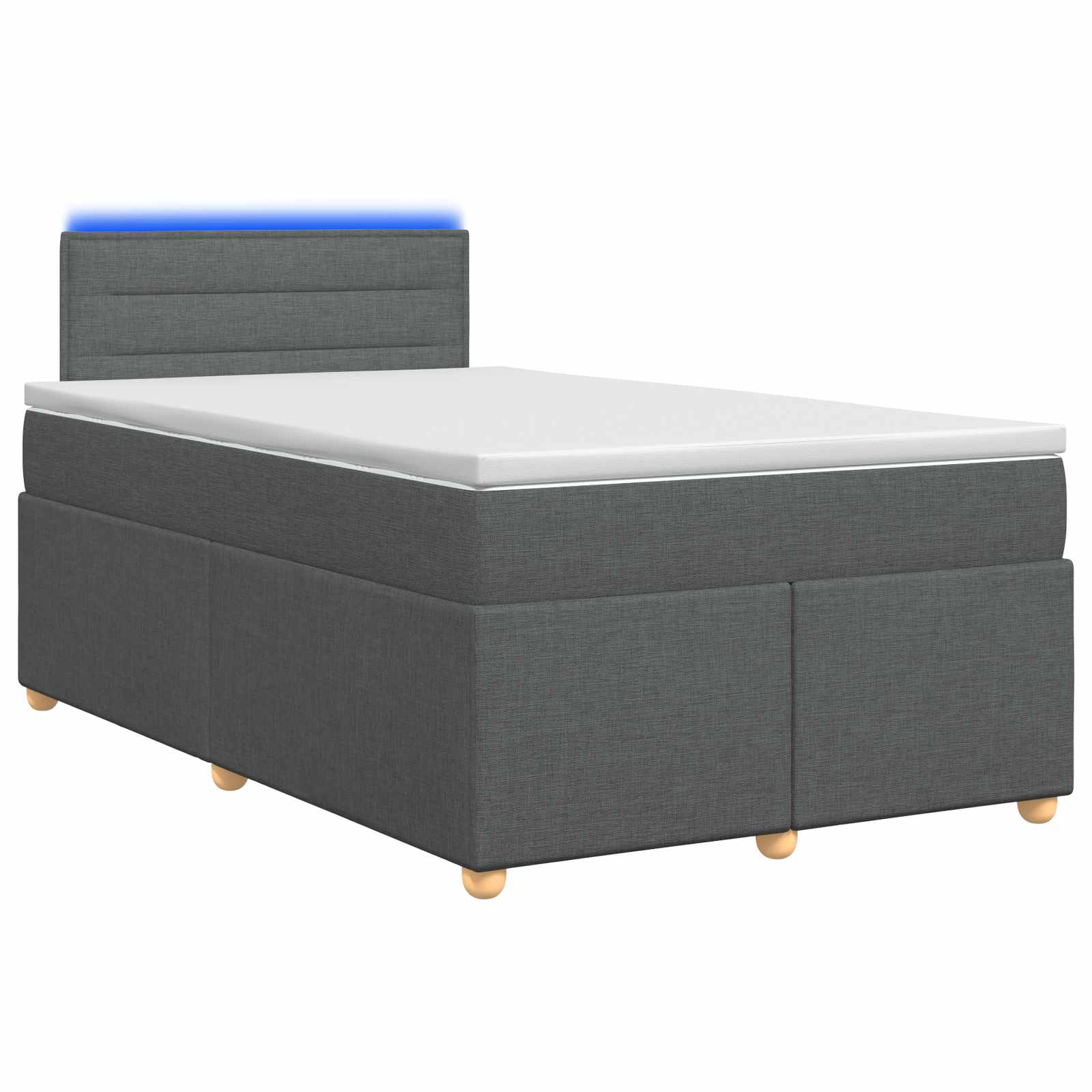 Κρεβάτι box spring με στρώμα Σκούρο Γκρι 120 x 200 cm Ύφασμα - Pakobazaar