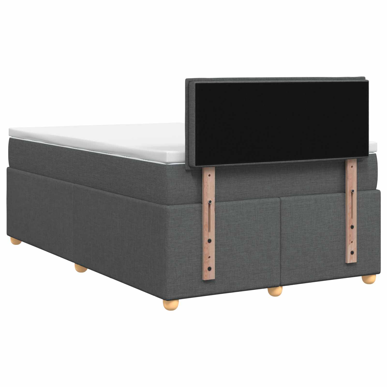 Κρεβάτι box spring με στρώμα Σκούρο Γκρι 120 x 200 cm Ύφασμα - Pakobazaar