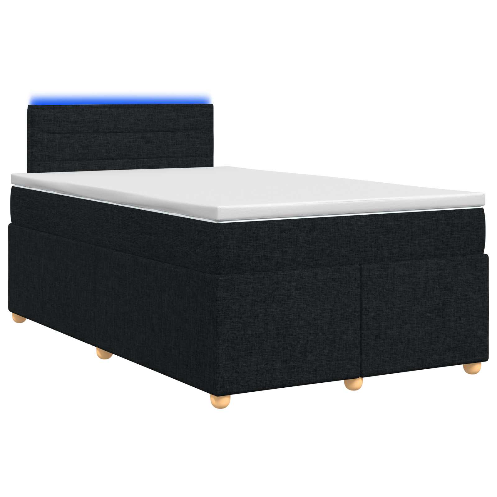 Κρεβάτι box spring με στρώμα Μαύρο 120 x 200 cm Ύφασμα - Pakobazaar