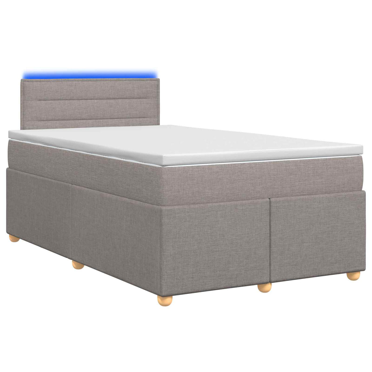 Κρεβάτι box spring με στρώμα Taupe 120 x 200 cm Ύφασμα - Pakobazaar