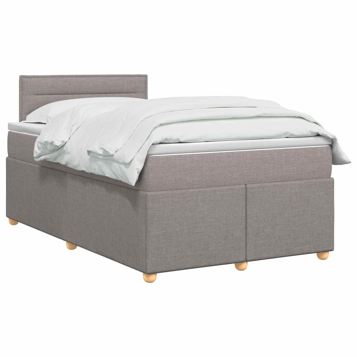 Κρεβάτι box spring με στρώμα Taupe 120 x 200 cm Ύφασμα - Pakobazaar