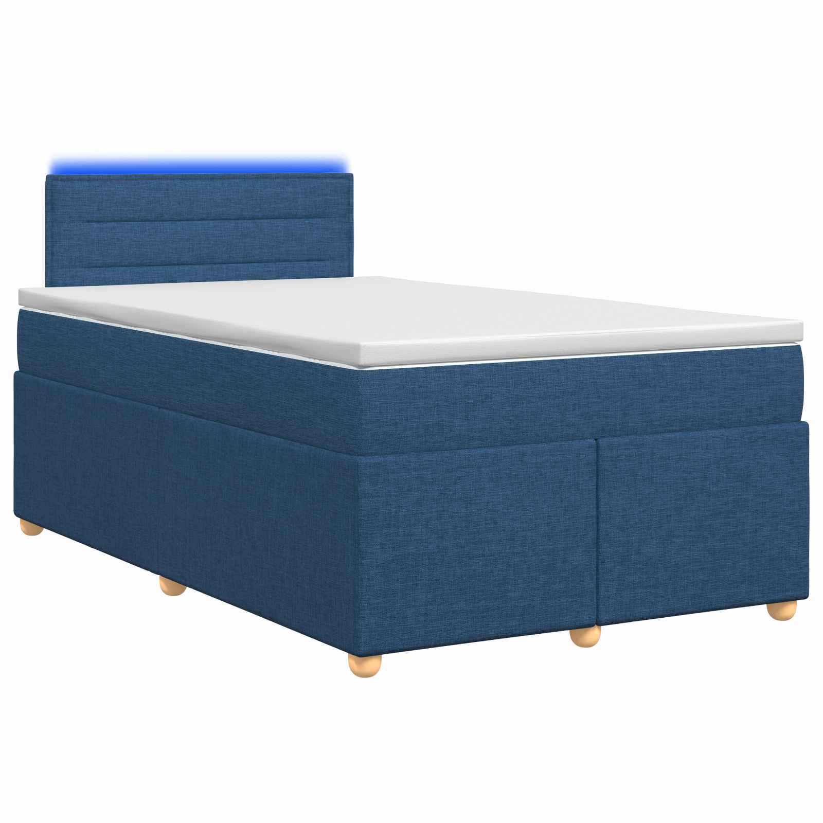 Κρεβάτι box spring με στρώμα Μπλε 120 x 200 cm Ύφασμα - Pakobazaar