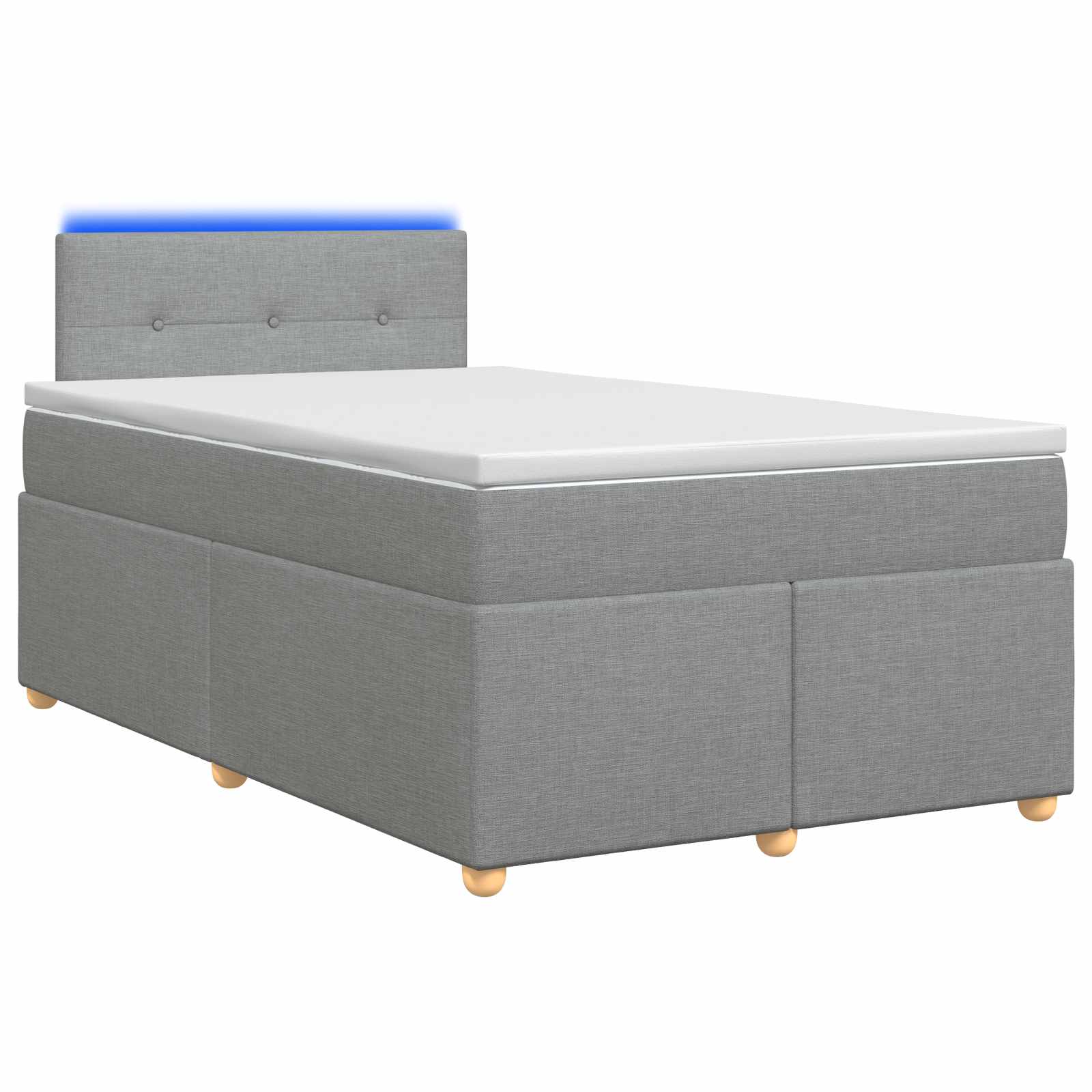Κρεβάτι box spring με στρώμα Ανοιχτό γκρι 120 x 200 cm Ύφασμα - Pakobazaar