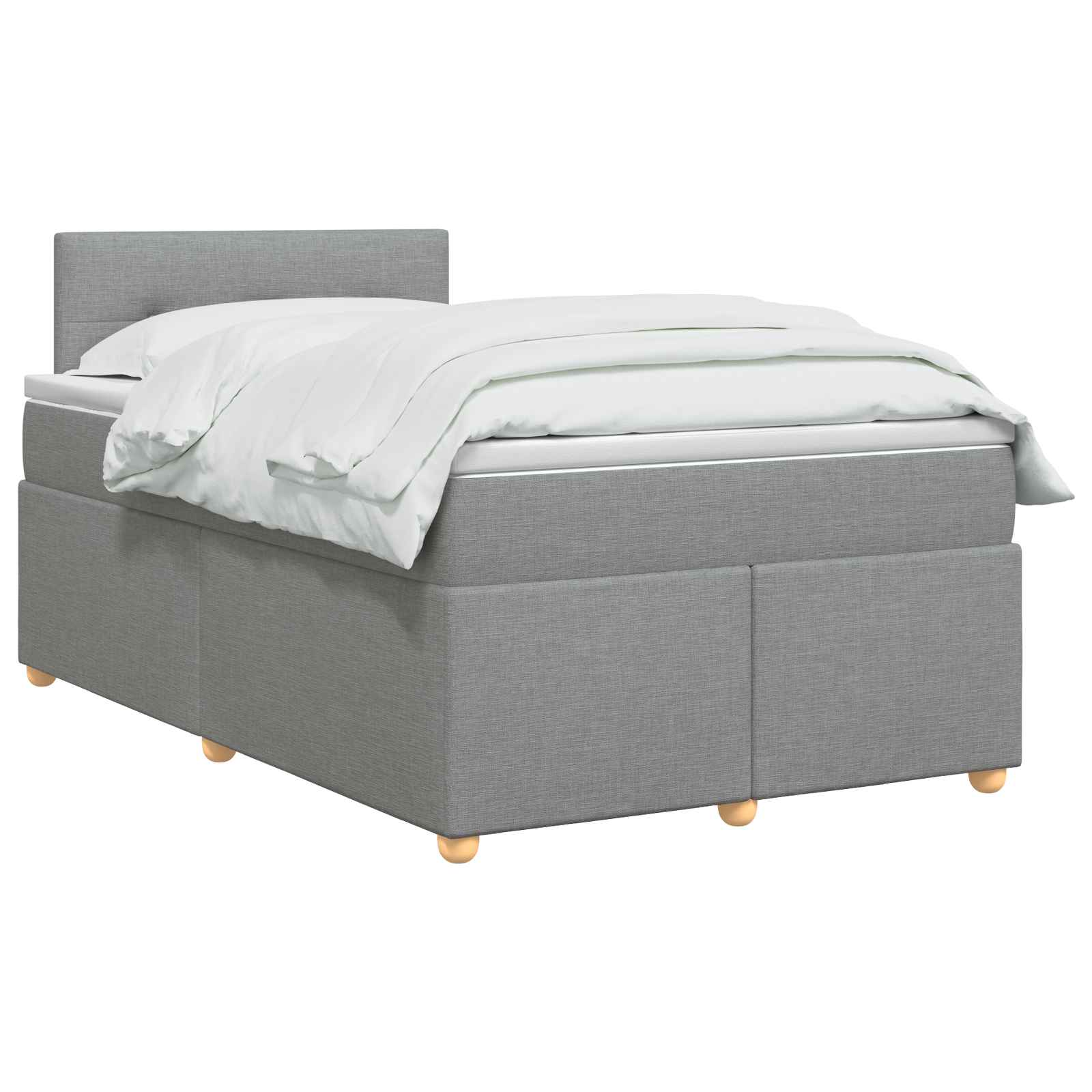 Κρεβάτι box spring με στρώμα Ανοιχτό γκρι 120 x 200 cm Ύφασμα - Pakobazaar