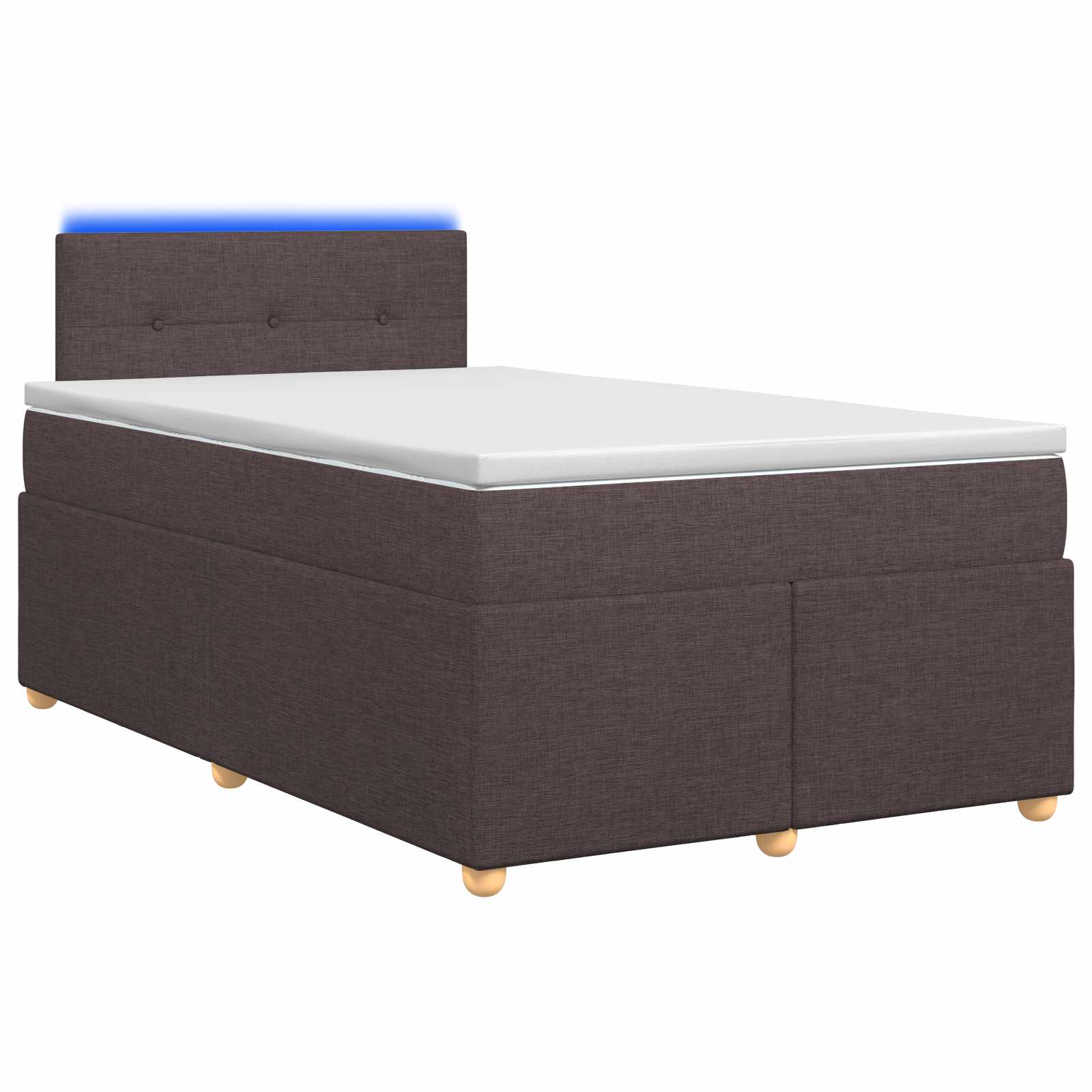 Κρεβάτι box spring με στρώμα Σκούρο Καφέ 120 x 200 cm Ύφασμα