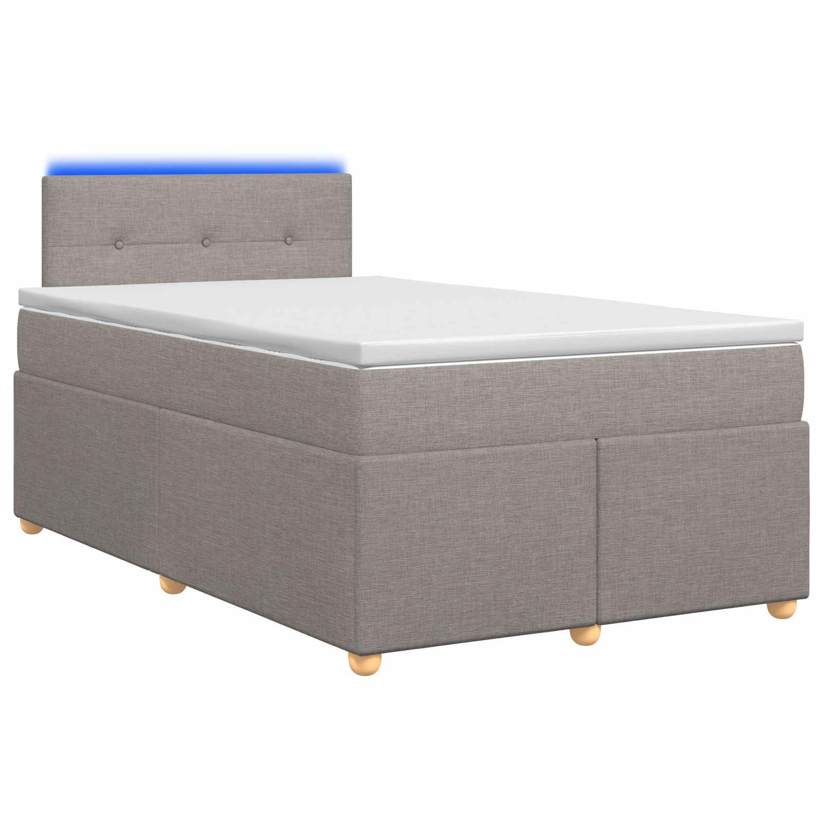 Κρεβάτι box spring με στρώμα Taupe 120 x 200 cm Ύφασμα