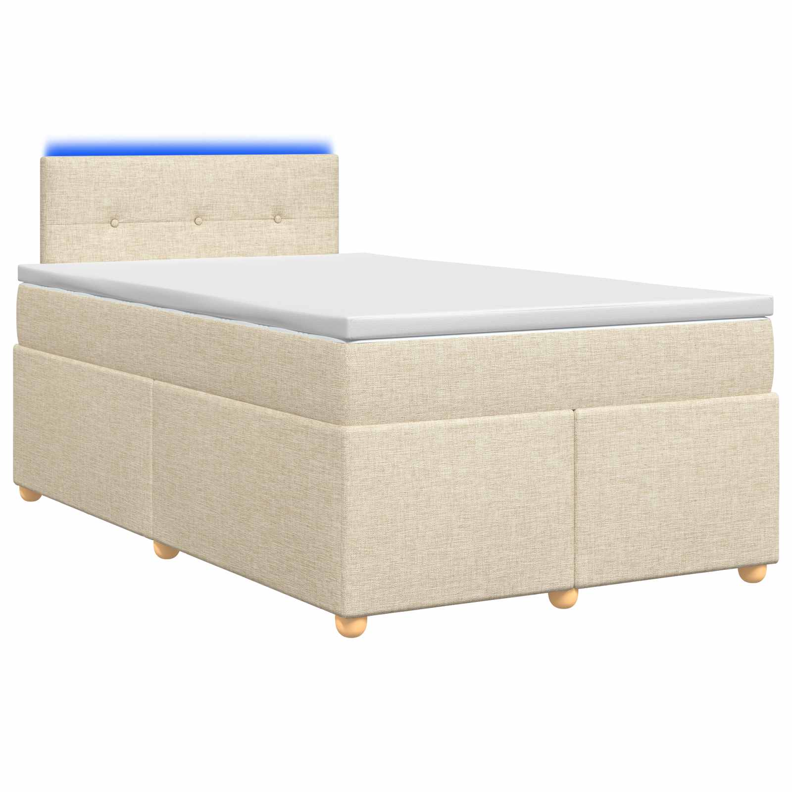Κρεβάτι box spring με στρώμα Κρεμ 120 x 200 cm Ύφασμα