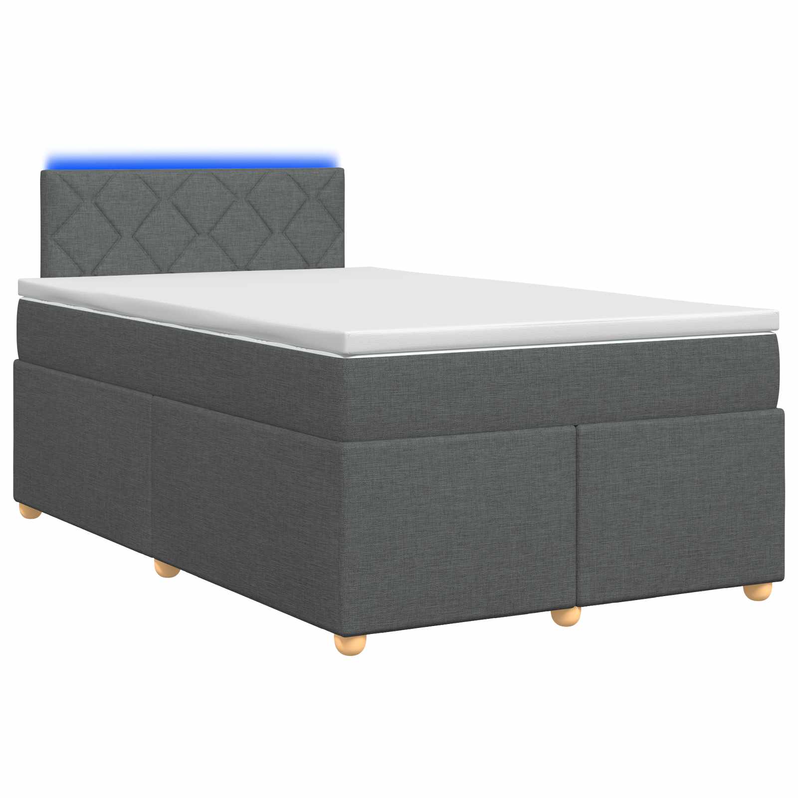 Κρεβάτι box spring με στρώμα Σκούρο Γκρι 120 x 200 cm Ύφασμα - Pakobazaar