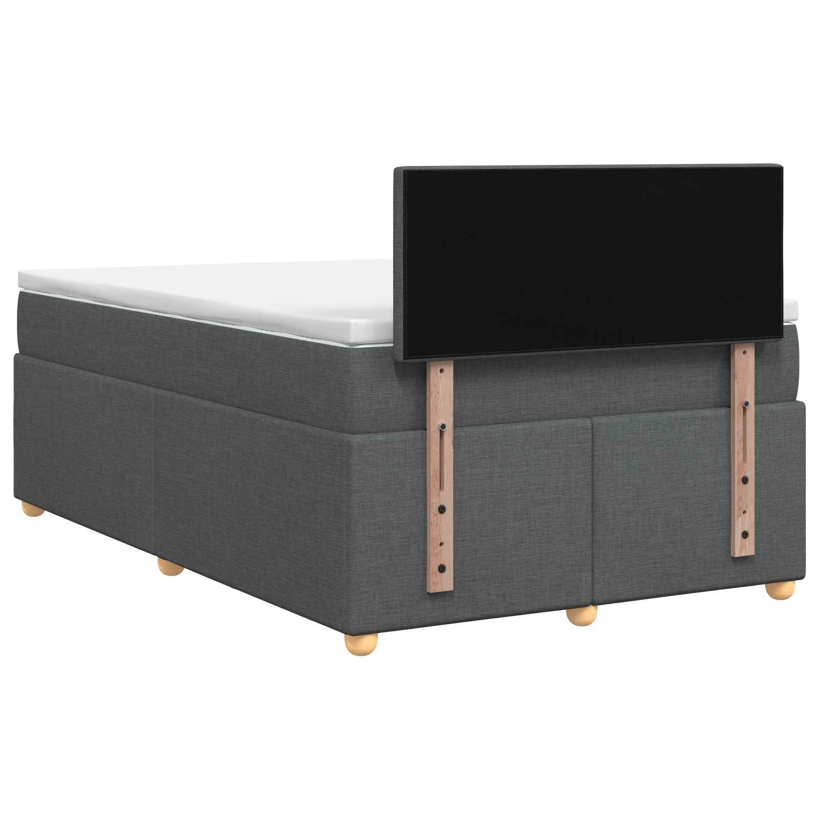 Κρεβάτι box spring με στρώμα Σκούρο Γκρι 120 x 200 cm Ύφασμα - Pakobazaar