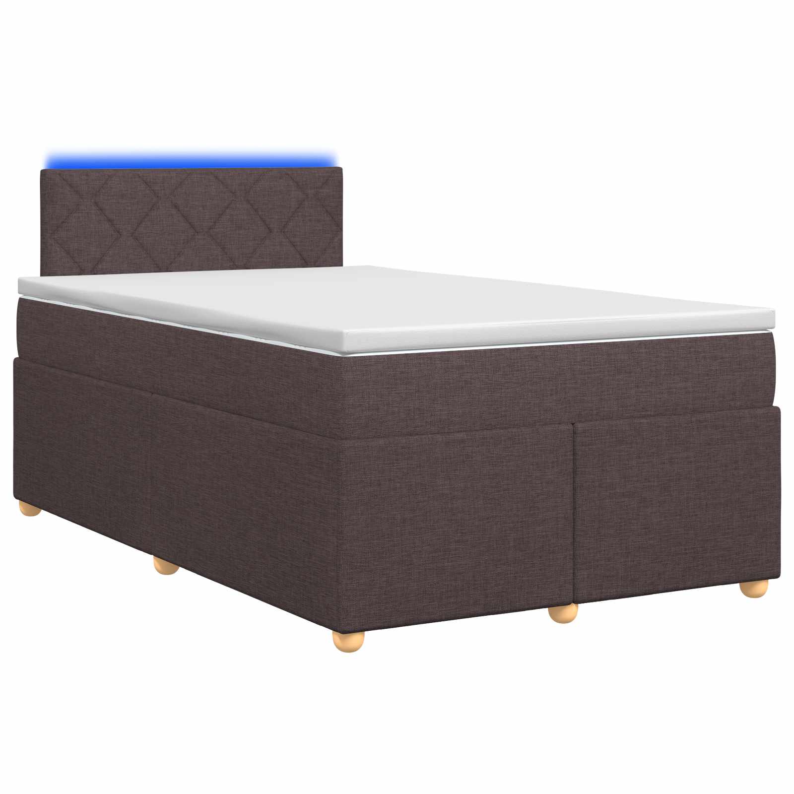 Κρεβάτι box spring με στρώμα Σκούρο Καφέ 120 x 200 cm Ύφασμα - Pakobazaar