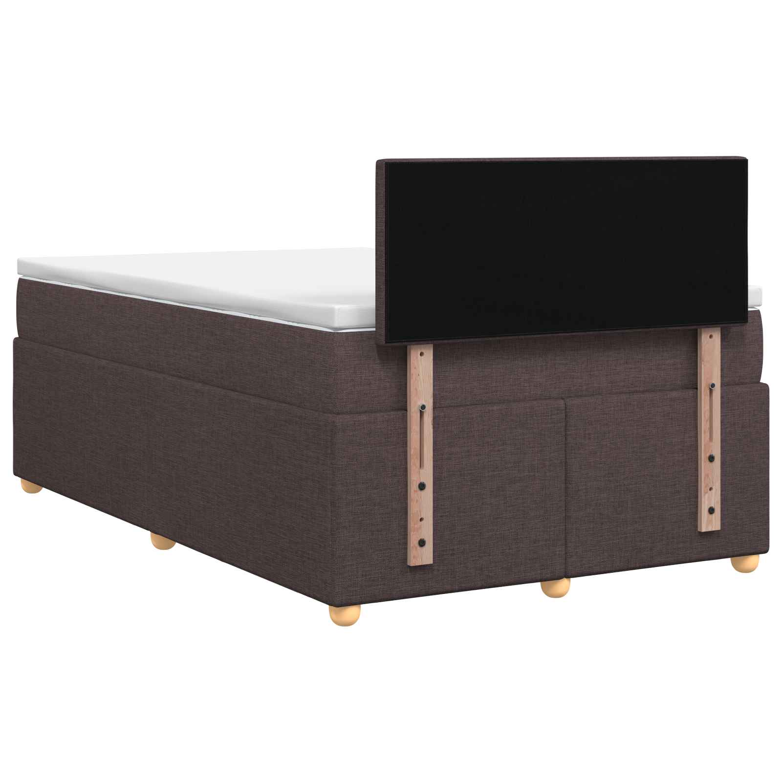 Κρεβάτι box spring με στρώμα Σκούρο Καφέ 120 x 200 cm Ύφασμα - Pakobazaar