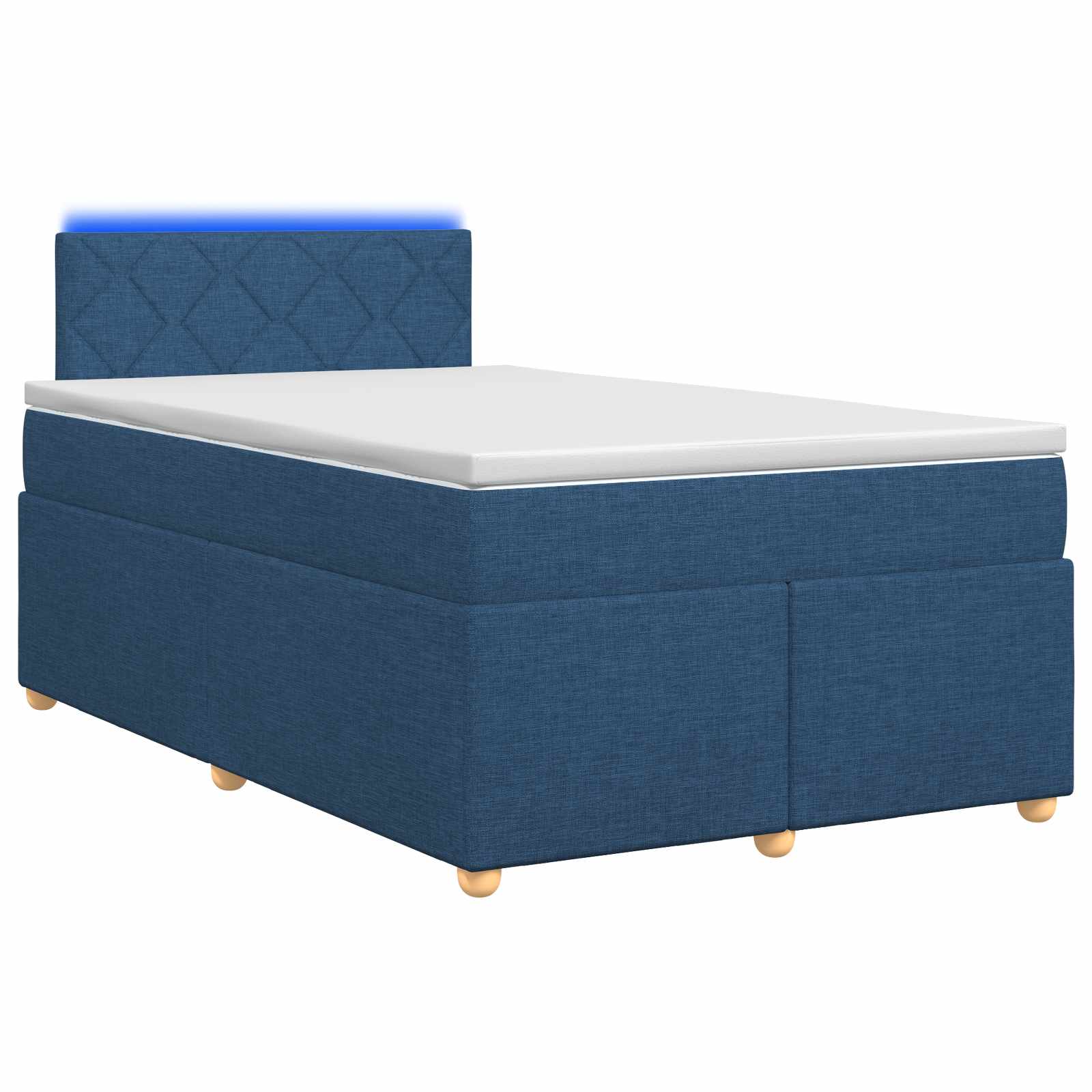 Κρεβάτι box spring με στρώμα Μπλε 120 x 200 cm Ύφασμα - Pakobazaar