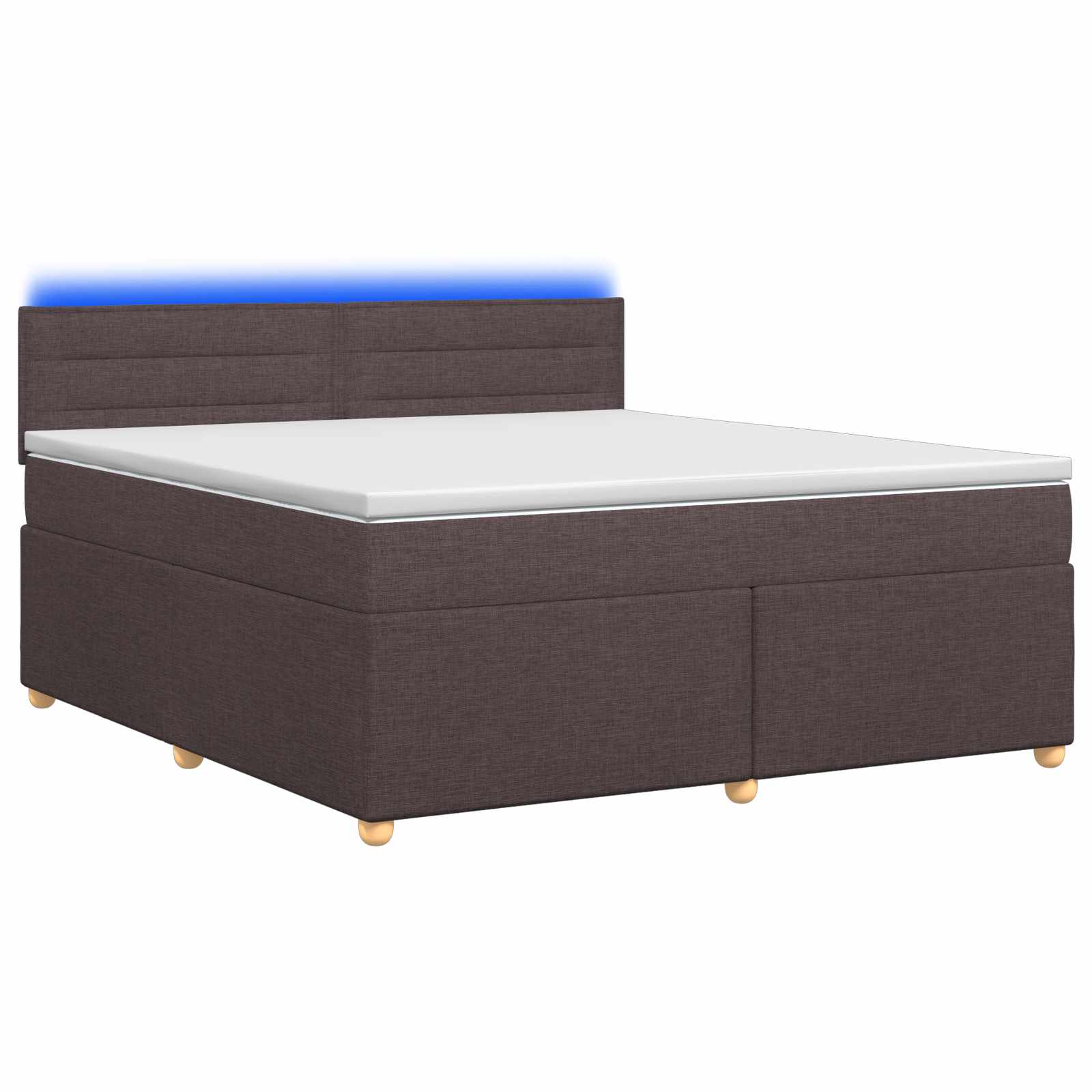 Κρεβάτι box spring με στρώμα Σκούρο Καφέ 140 x 190 cm Ύφασμα