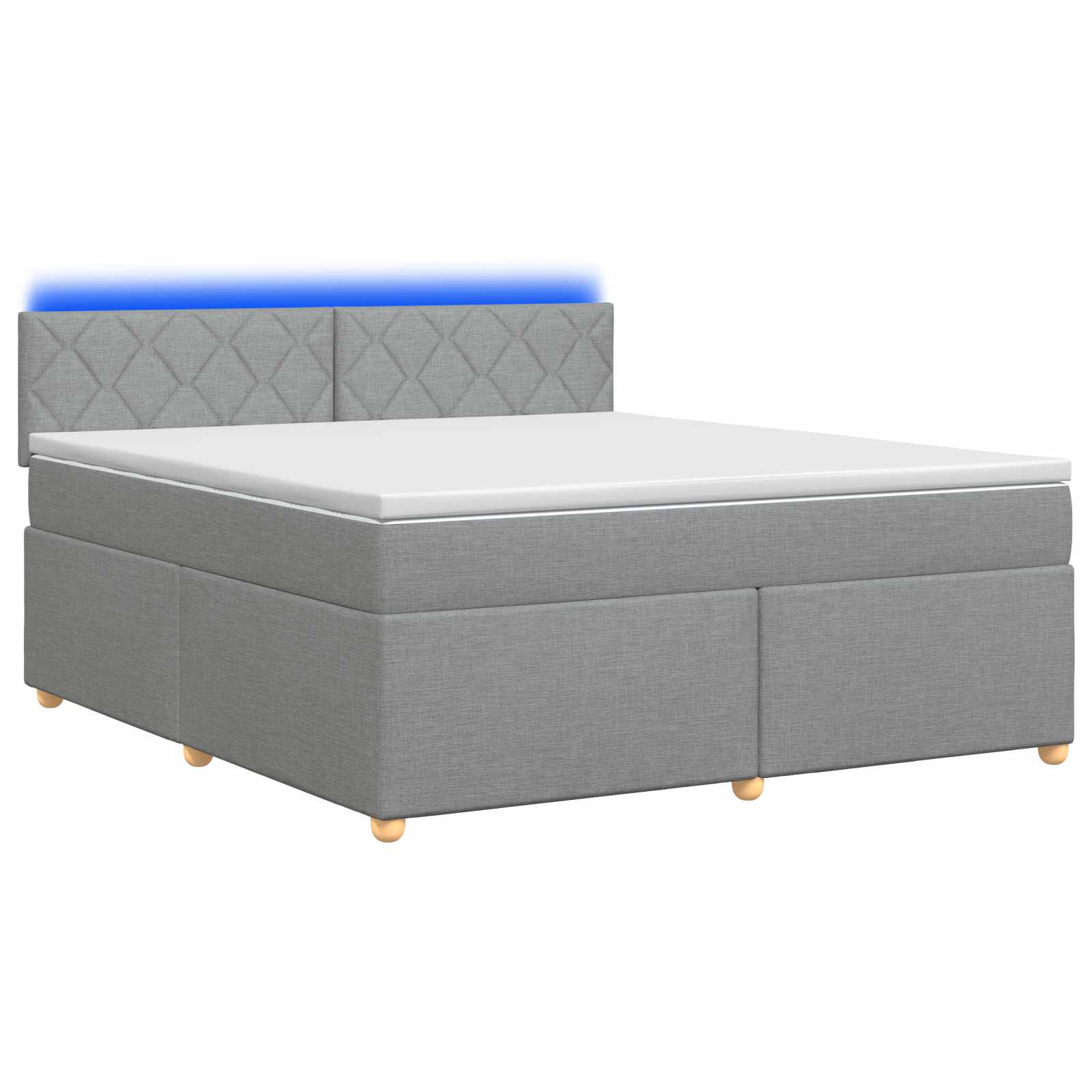 Κρεβάτι box spring με στρώμα Ανοιχτό γκρι 140 x 200 cm Ύφασμα - Pakobazaar