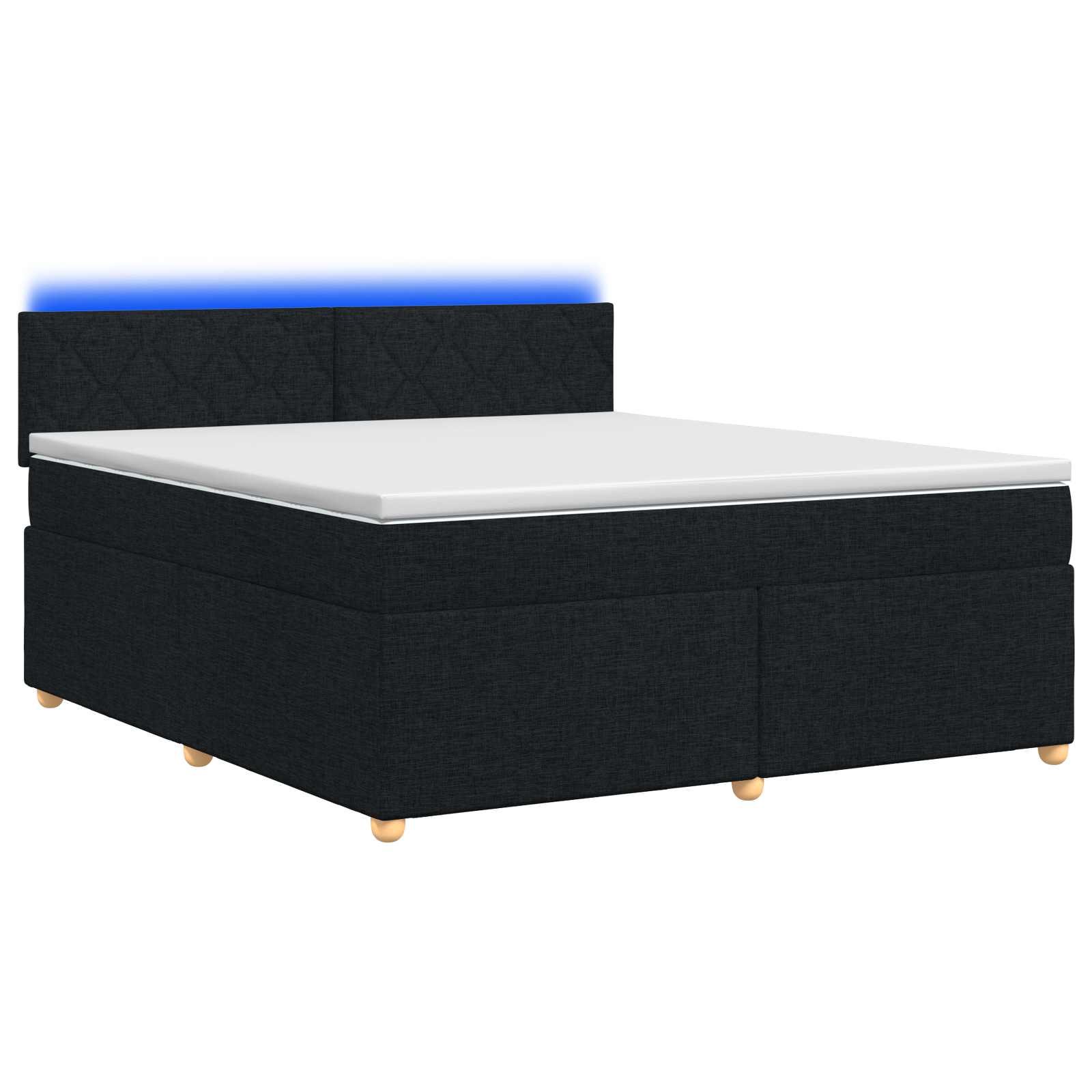 Κρεβάτι box spring με στρώμα Μαύρο 140 x 200 cm Ύφασμα