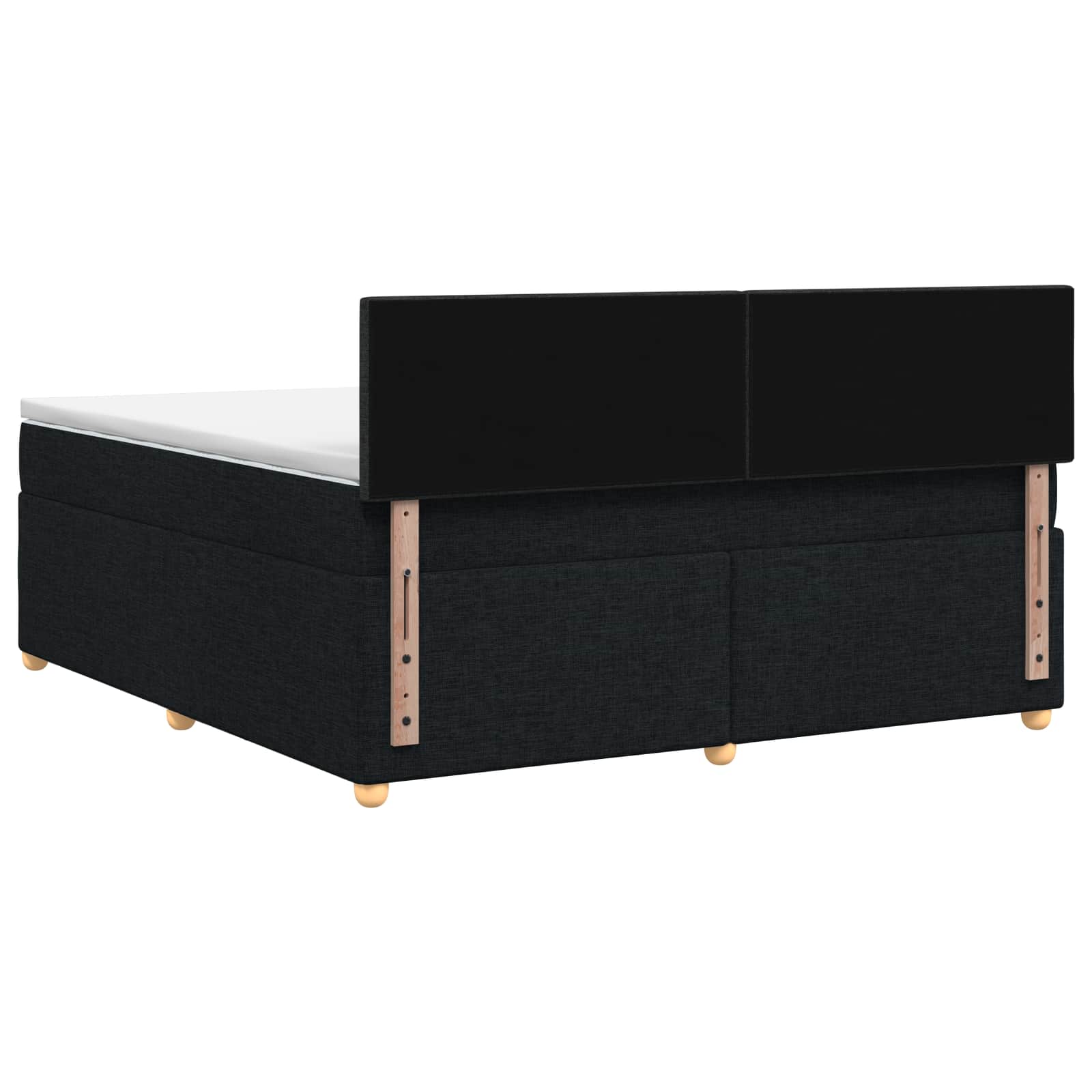 Κρεβάτι box spring με στρώμα Μαύρο 140 x 200 cm Ύφασμα