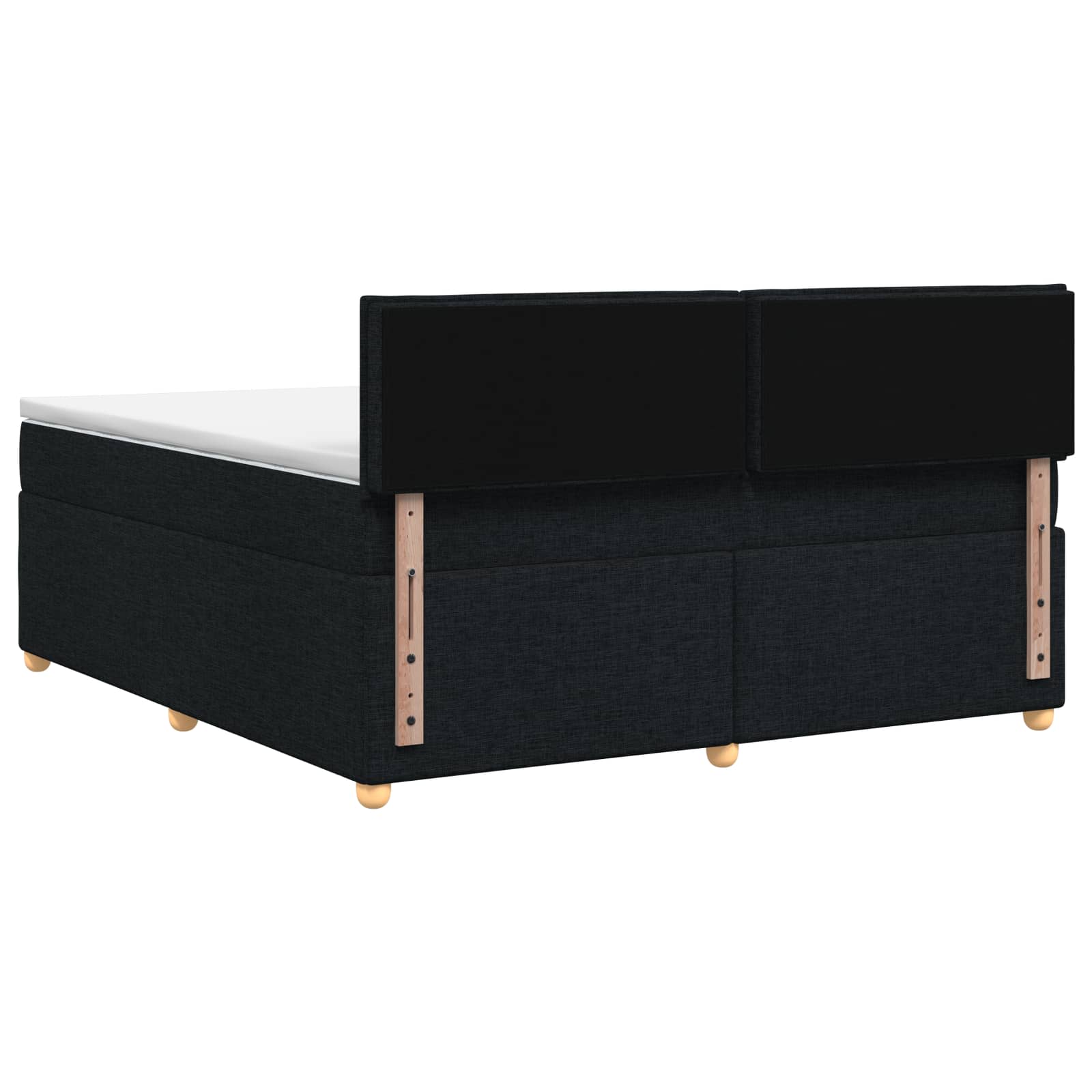 Κρεβάτι box spring με στρώμα Μαύρο 160 x 200 cm Ύφασμα