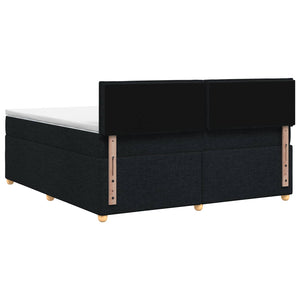 Κρεβάτι box spring με στρώμα Μαύρο 160 x 200 cm Ύφασμα - Pakobazaar