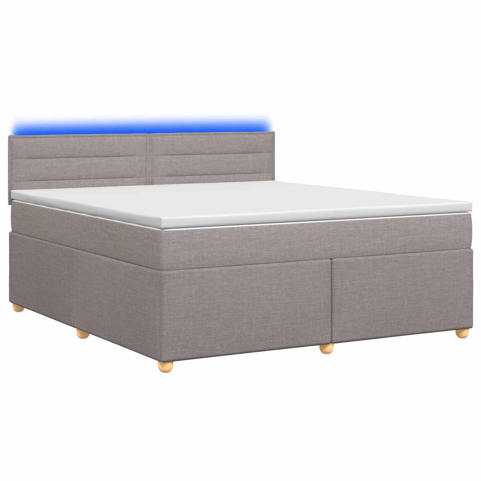 Κρεβάτι box spring με στρώμα Taupe 160 x 200 cm Ύφασμα - Pakobazaar