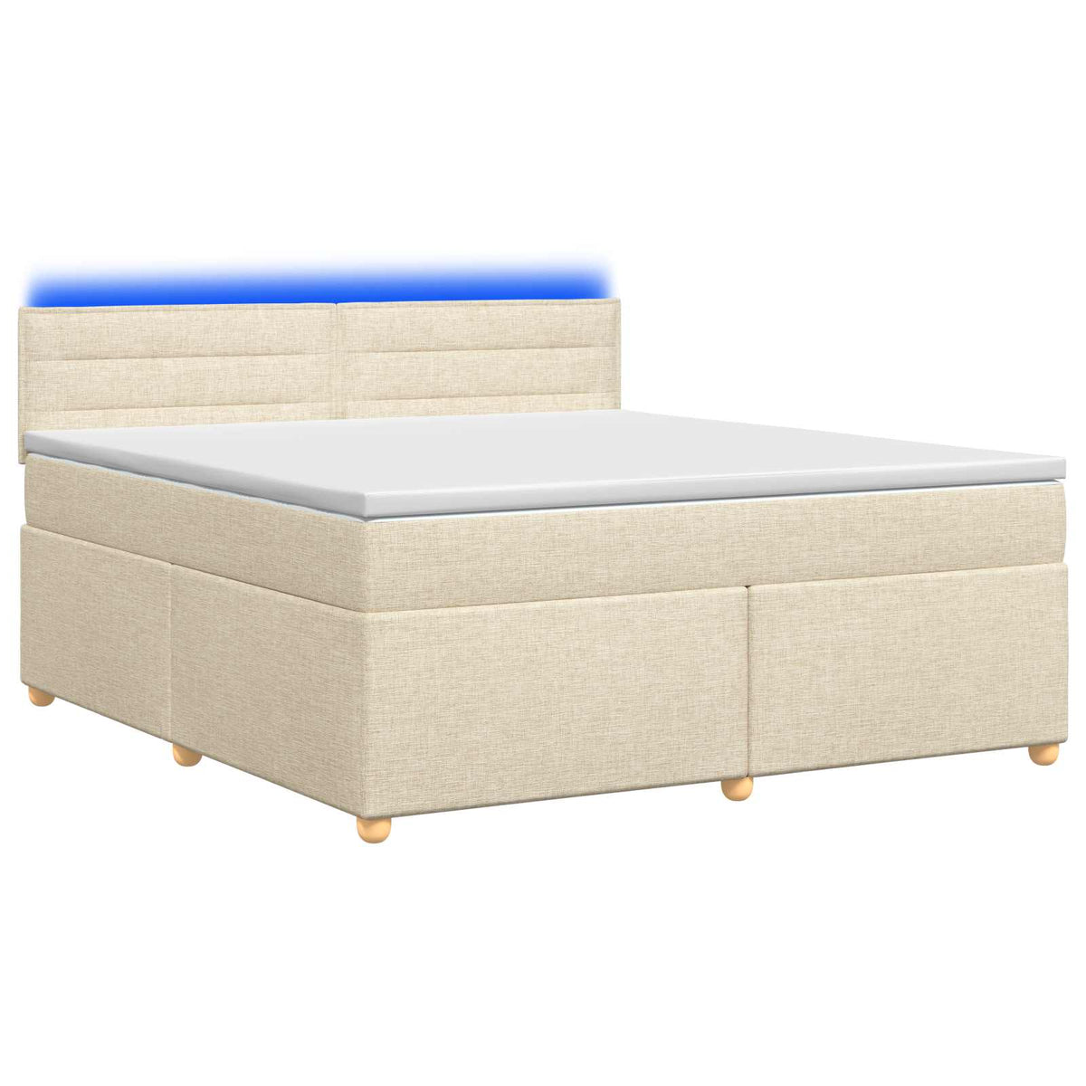 Κρεβάτι box spring με στρώμα Κρεμ 160 x 200 cm Ύφασμα