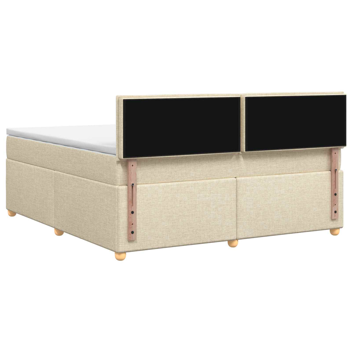 Κρεβάτι box spring με στρώμα Κρεμ 160 x 200 cm Ύφασμα