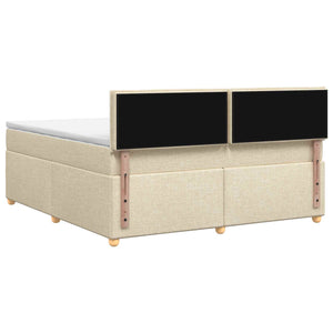 Κρεβάτι box spring με στρώμα Κρεμ 160 x 200 cm Ύφασμα