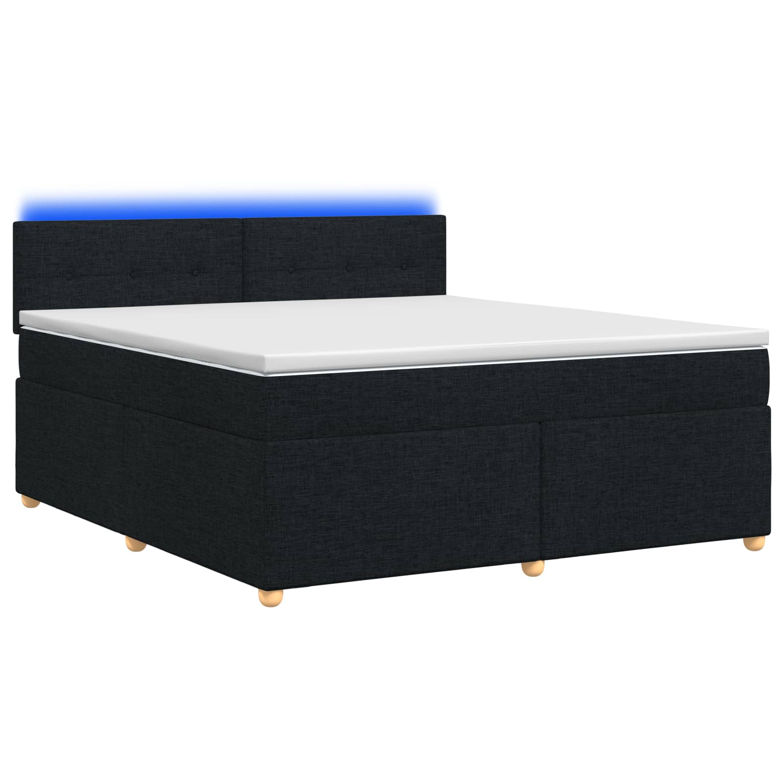 Κρεβάτι box spring με στρώμα Μαύρο 160 x 200 cm Ύφασμα