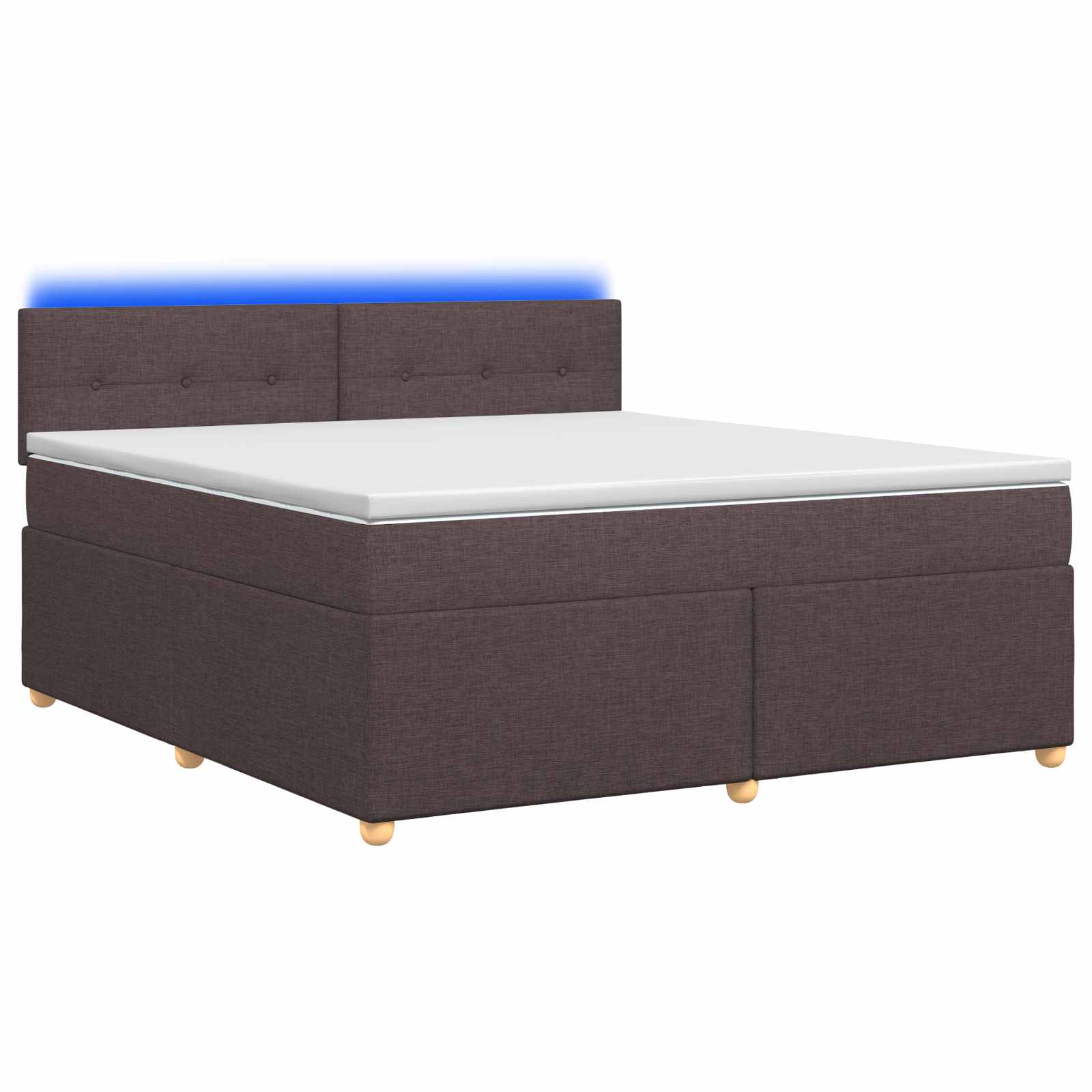 Κρεβάτι box spring με στρώμα Σκούρο Καφέ 160 x 200 cm Ύφασμα
