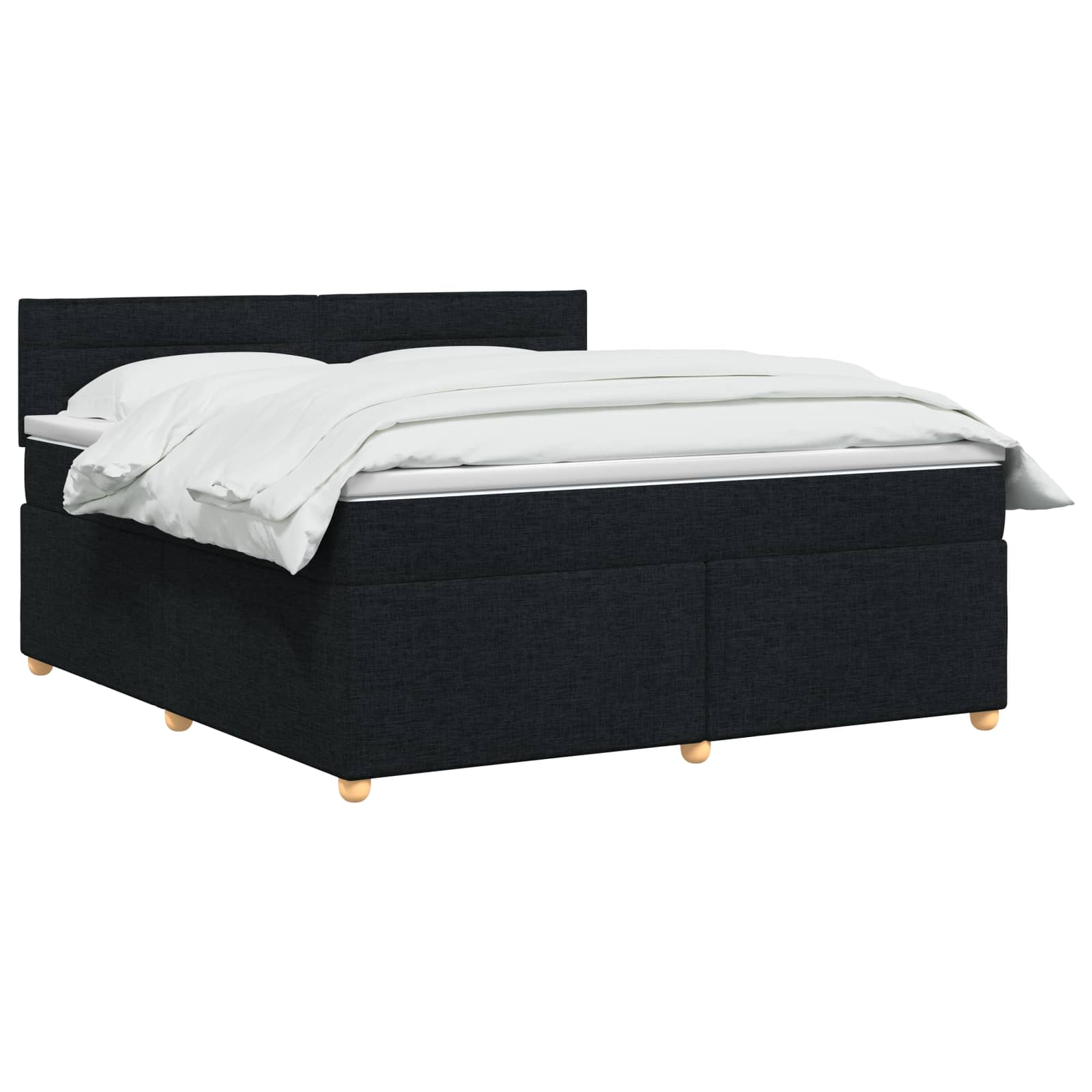 Κρεβάτι box spring με στρώμα Μαύρο 180 x 200 cm Ύφασμα - Pakobazaar