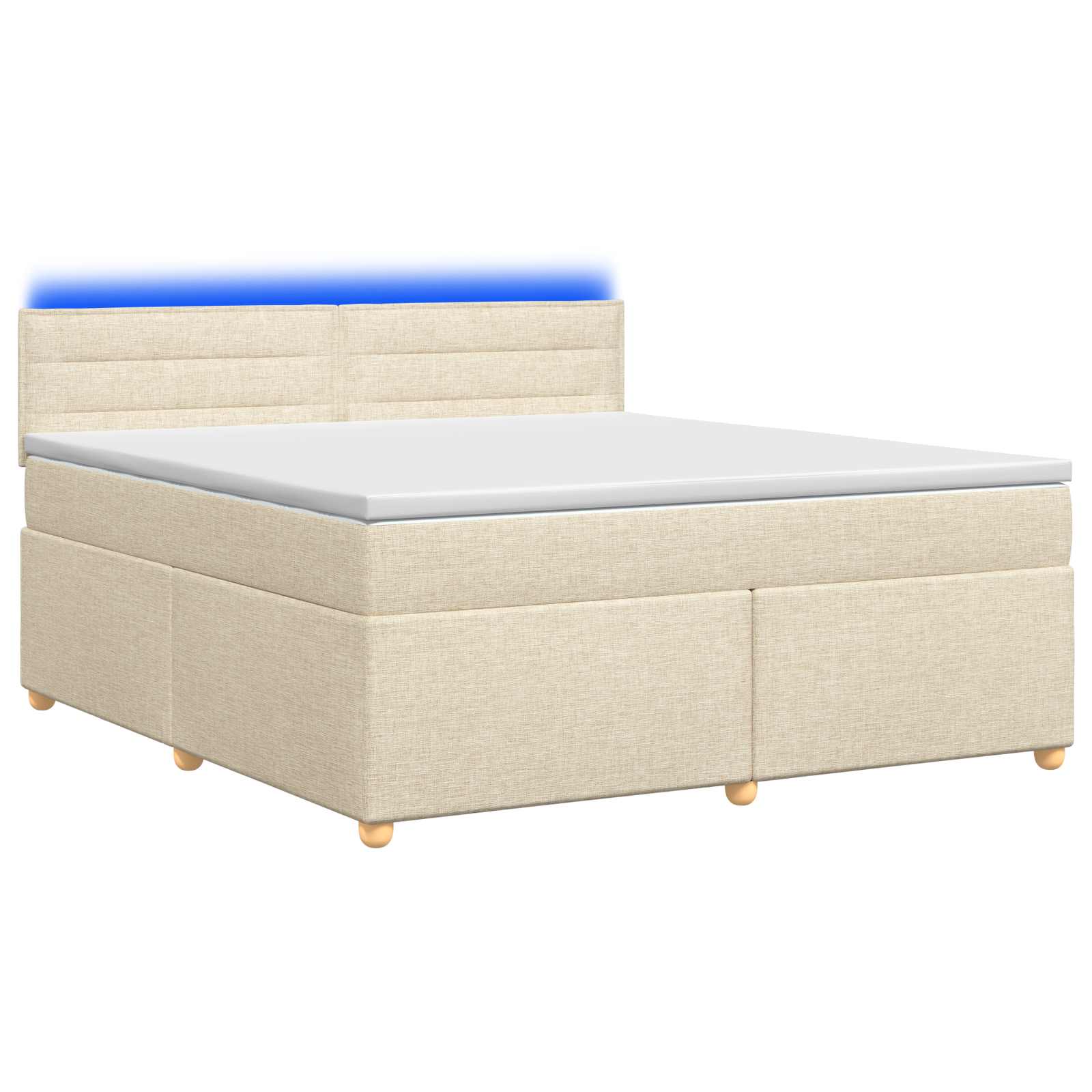 Κρεβάτι box spring με στρώμα Κρεμ 180 x 200 cm Ύφασμα