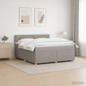 Κρεβάτι box spring με στρώμα Taupe 140 x 190 cm Ύφασμα