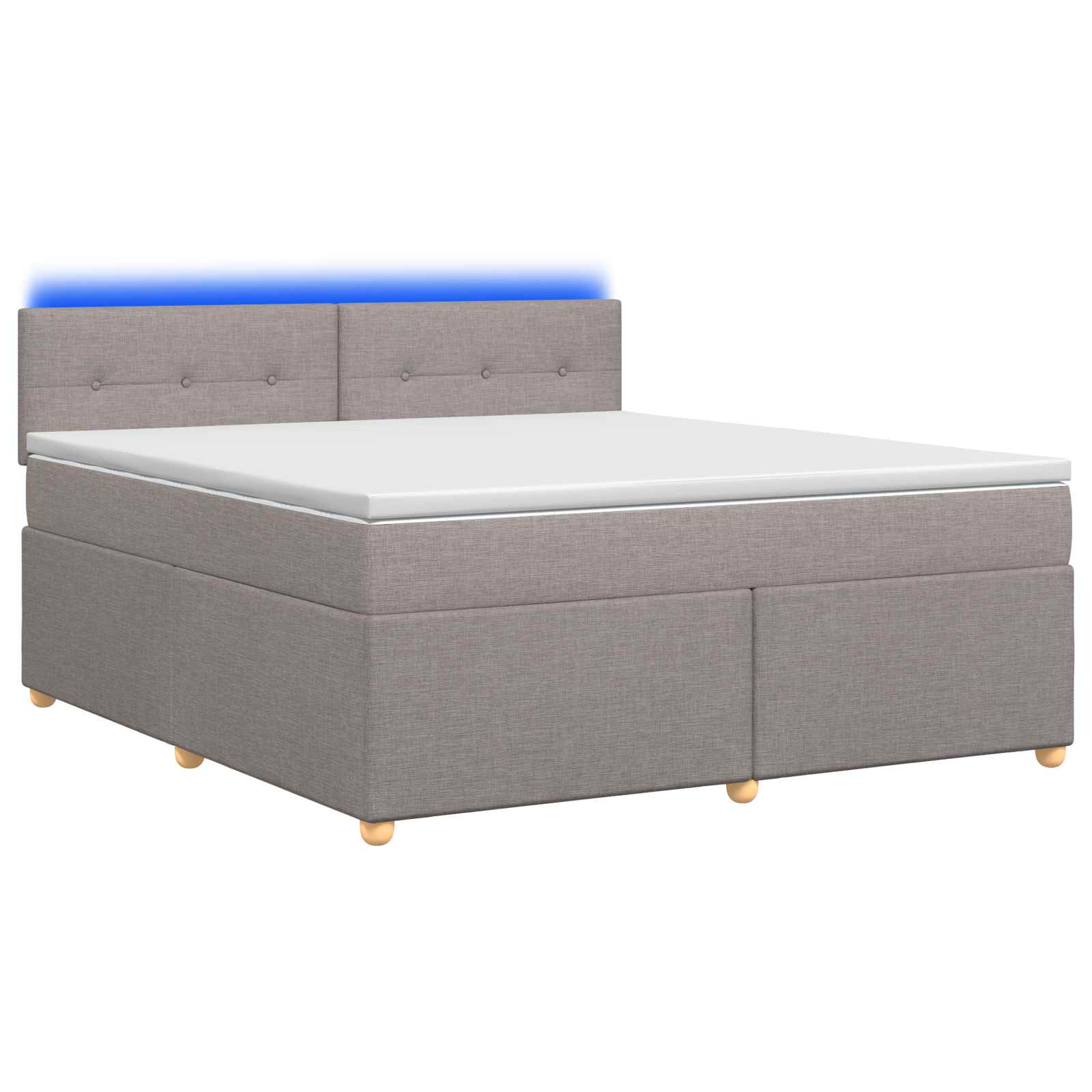 Κρεβάτι box spring με στρώμα Taupe 180 x 200 cm Ύφασμα