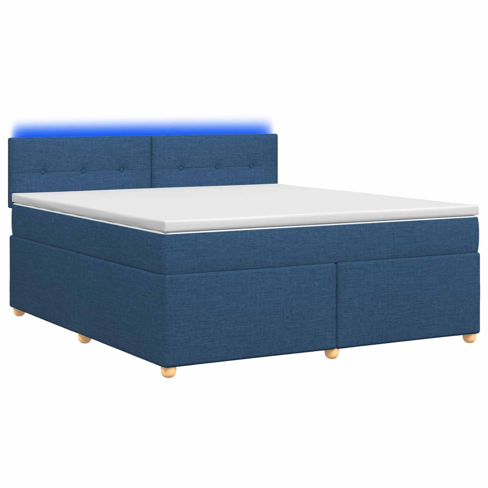 Κρεβάτι box spring με στρώμα Μπλε 180 x 200 cm Ύφασμα - Pakobazaar