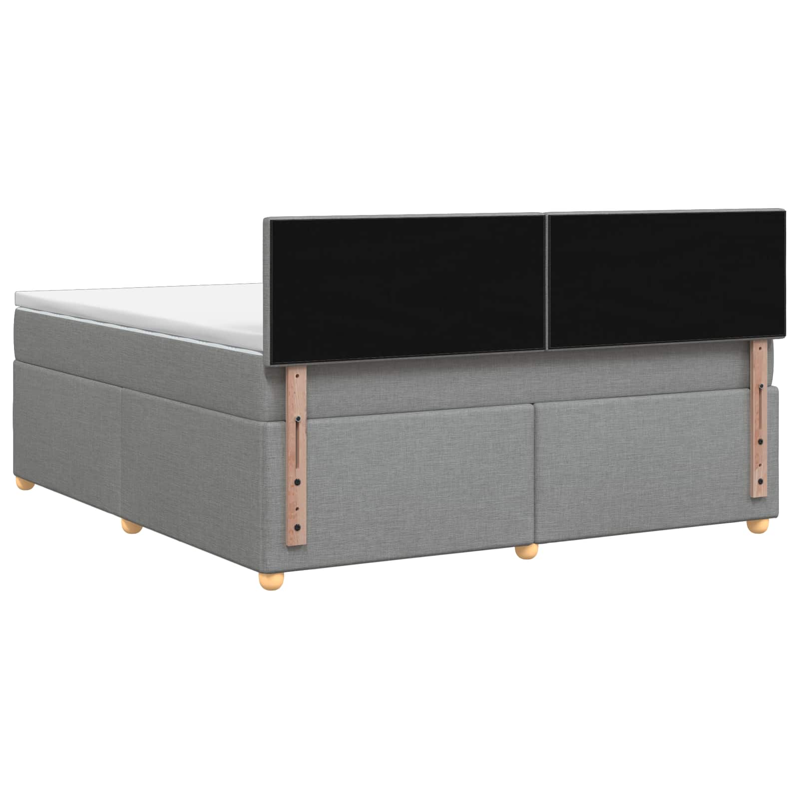 Κρεβάτι box spring με στρώμα Ανοιχτό γκρι 180 x 200 cm Ύφασμα - Pakobazaar
